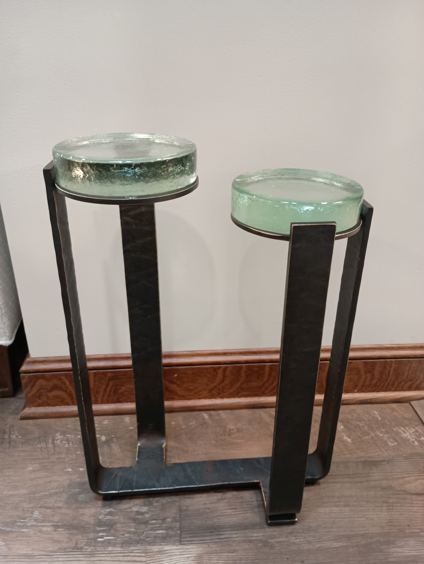 Underwood Small Drink Table by Charleston Forge with Cast Glass Top