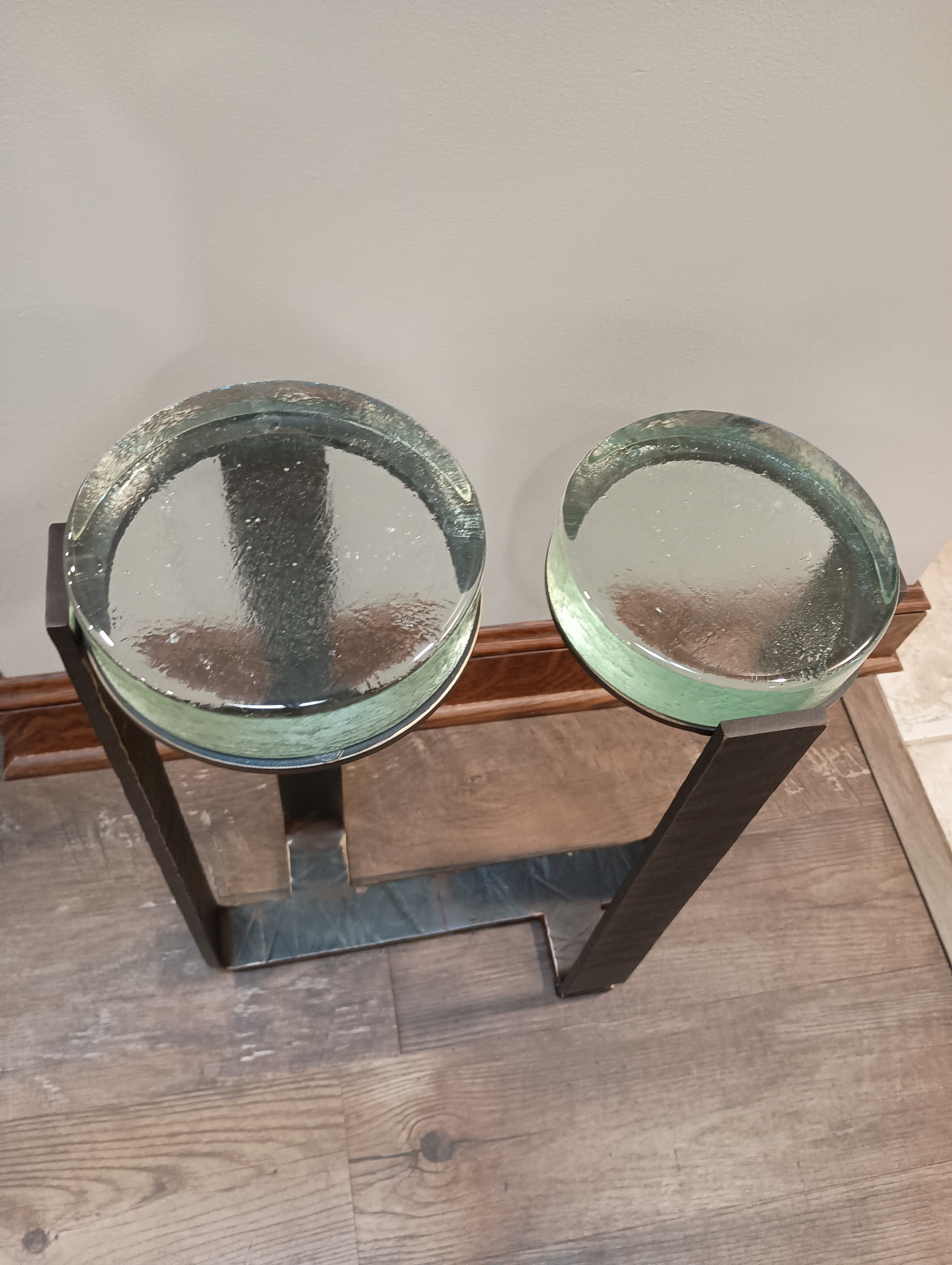 Underwood Small Drink Table by Charleston Forge with Cast Glass Top