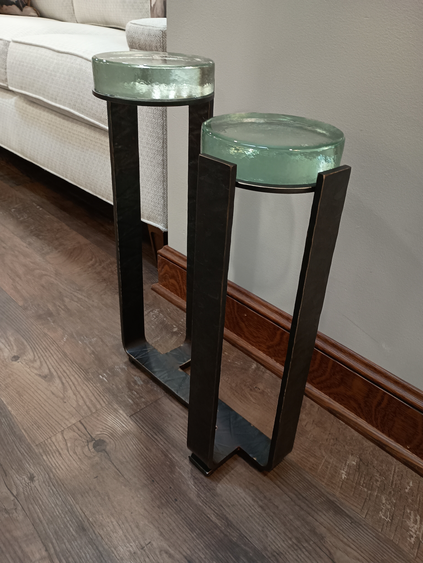 Underwood Small Drink Table by Charleston Forge with Cast Glass Top