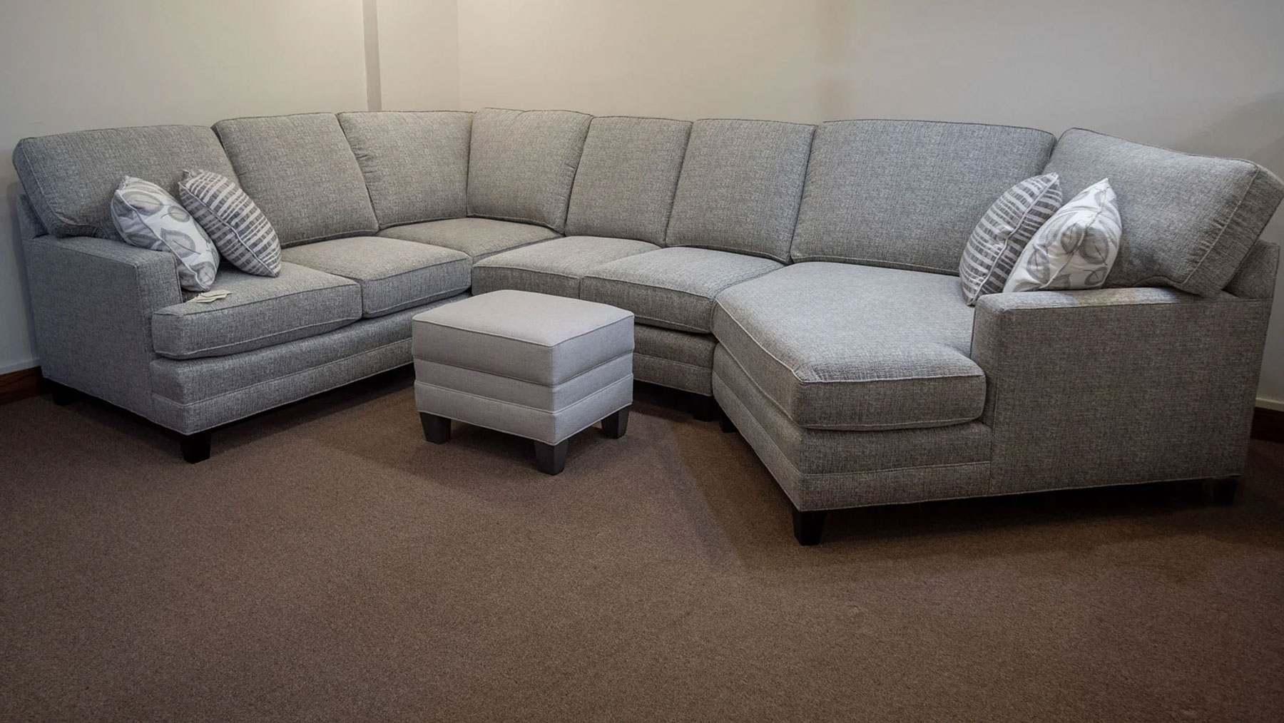 Temple Tailor Made 24 inch Seat Depth Sectional in Kentucky Basalt Fabric