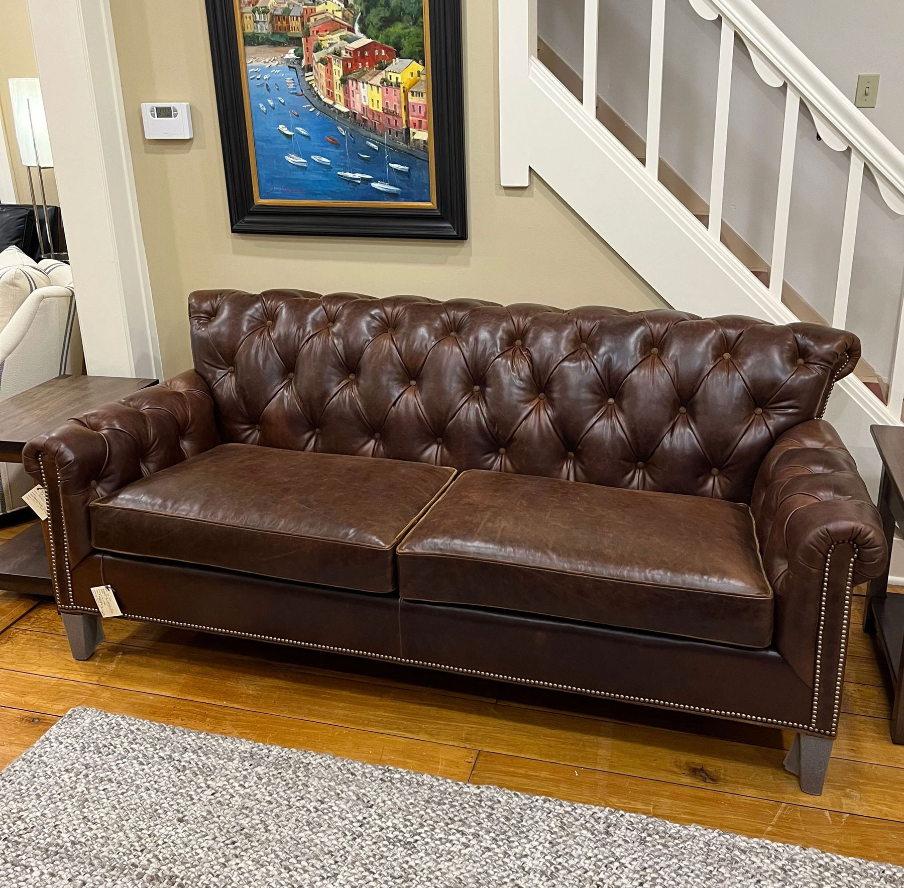 Wesley Hall L2512-84 Ivester Sofa in Frisco Molasses Leather