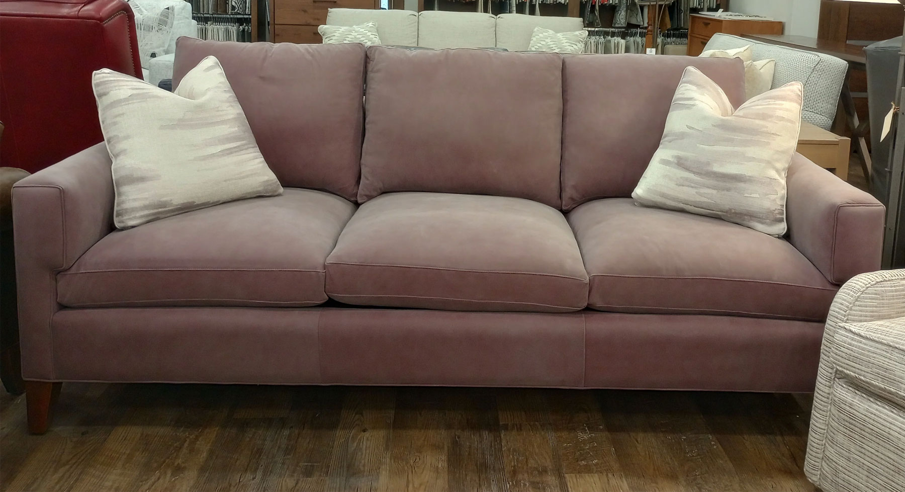 Our House 592-88 Piccadilly Sofa in Fumoso Plum Fabric