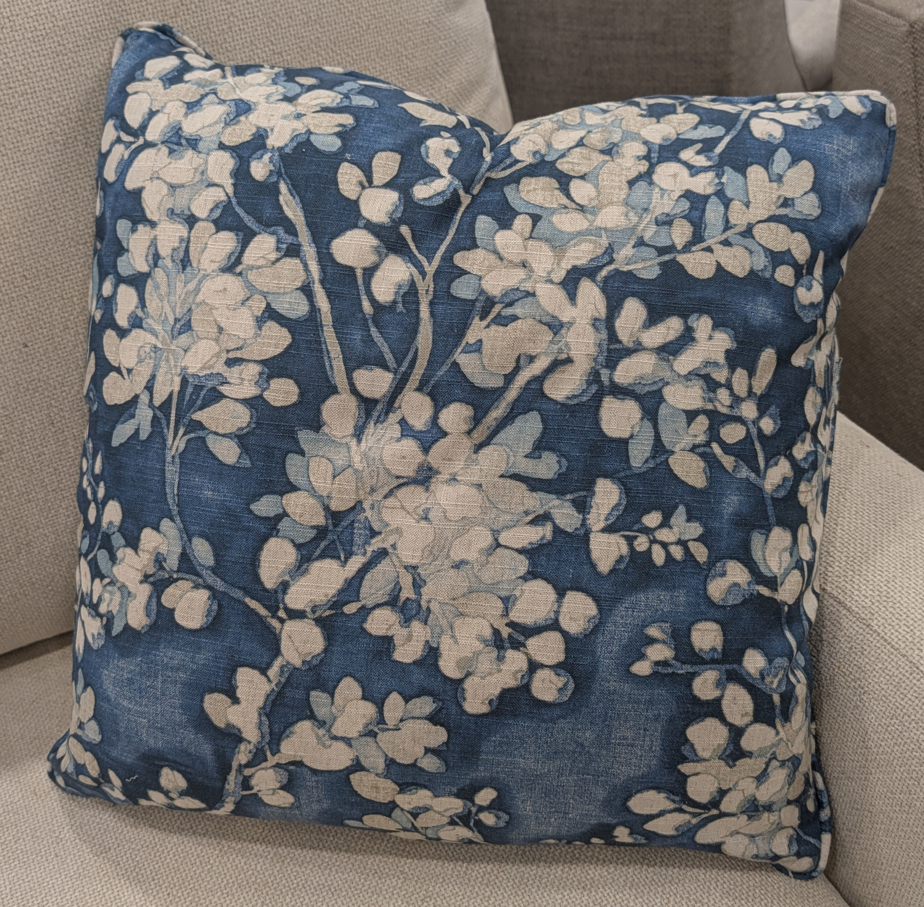 Throw Pillow in Fade Away Denim #8668 Fabric (Grade 11)