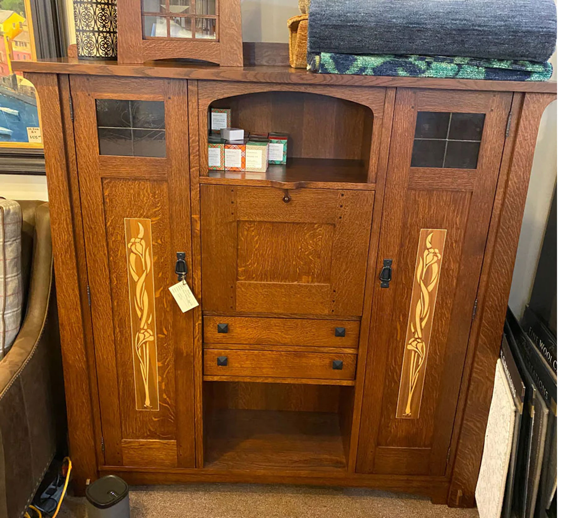 Falls Front Bookcase in Quartersawn White Oak