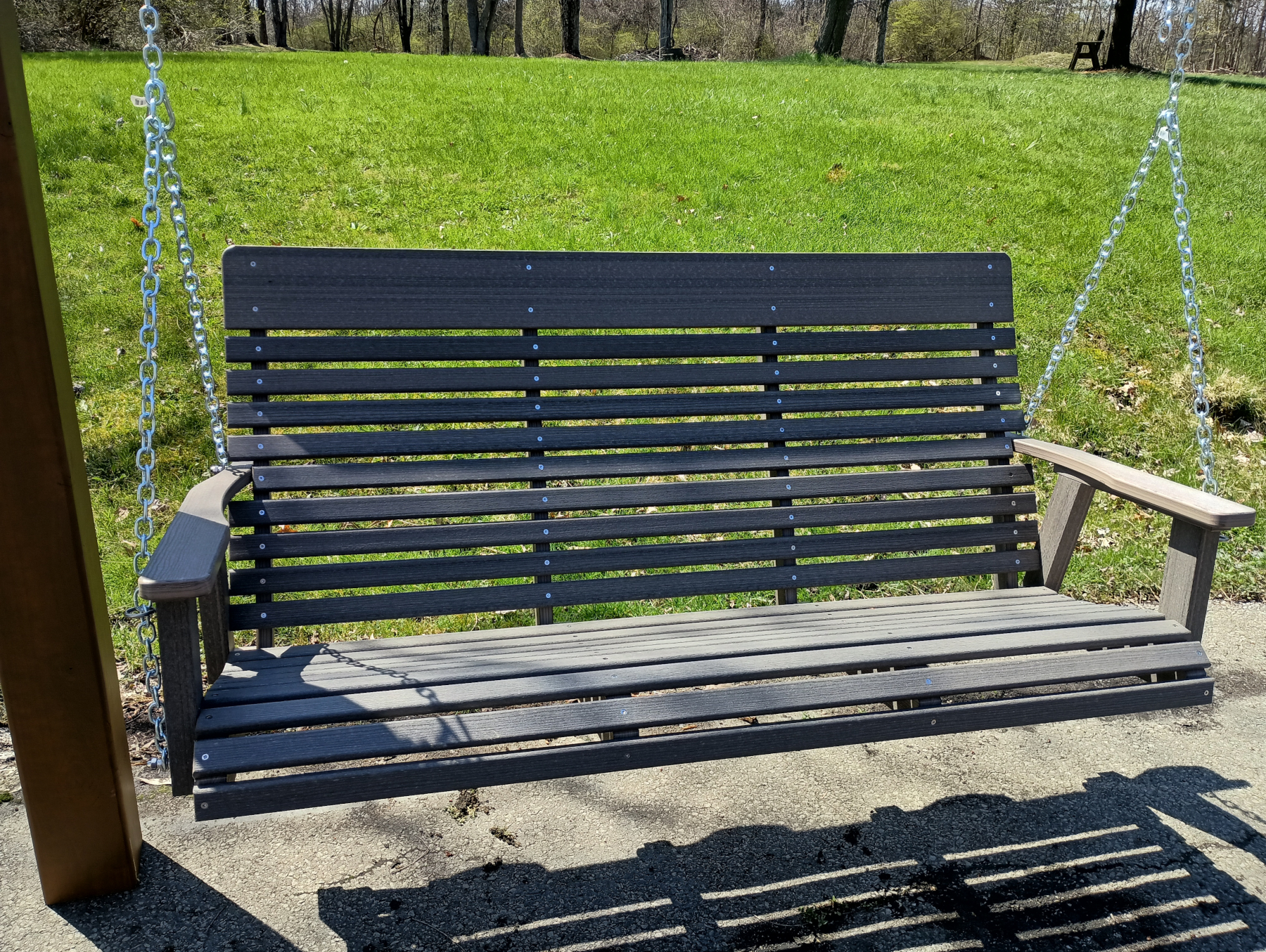 Casual Back Three Seat Swing in Coastal Gray