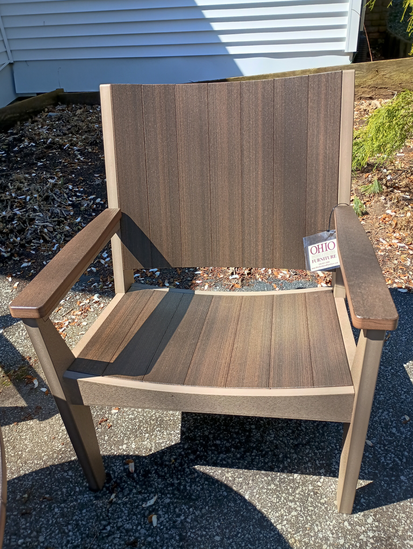(4) Mayhew Chat Chairs in Brazilian Walnut on Weatherwood
