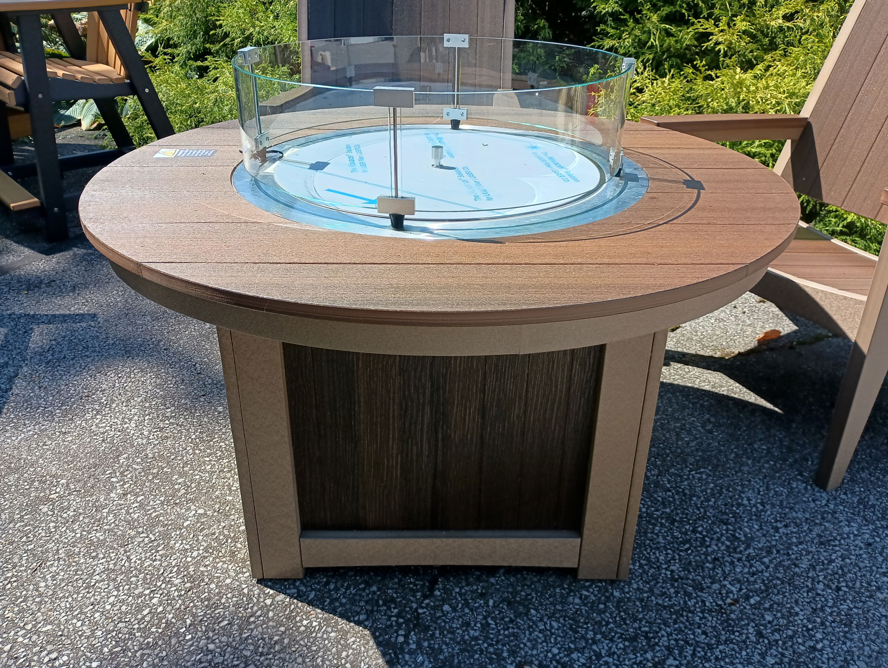 Donoma 44 inch Firepit in Brazilian Walnut on Weatherwood