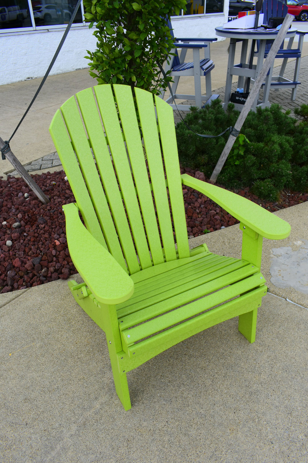 (1) Comfo-Back Folding Adirondack in Kiwi Green