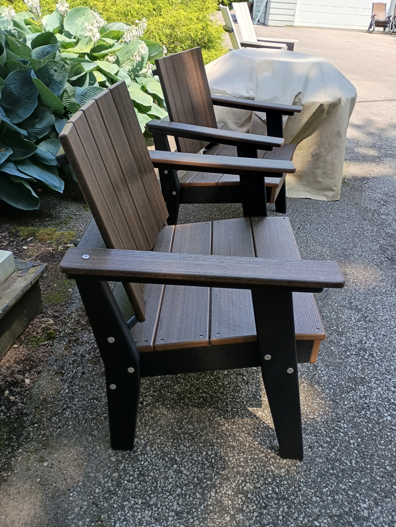 Urban Chat Chairs in Brazilian Walnut on Black