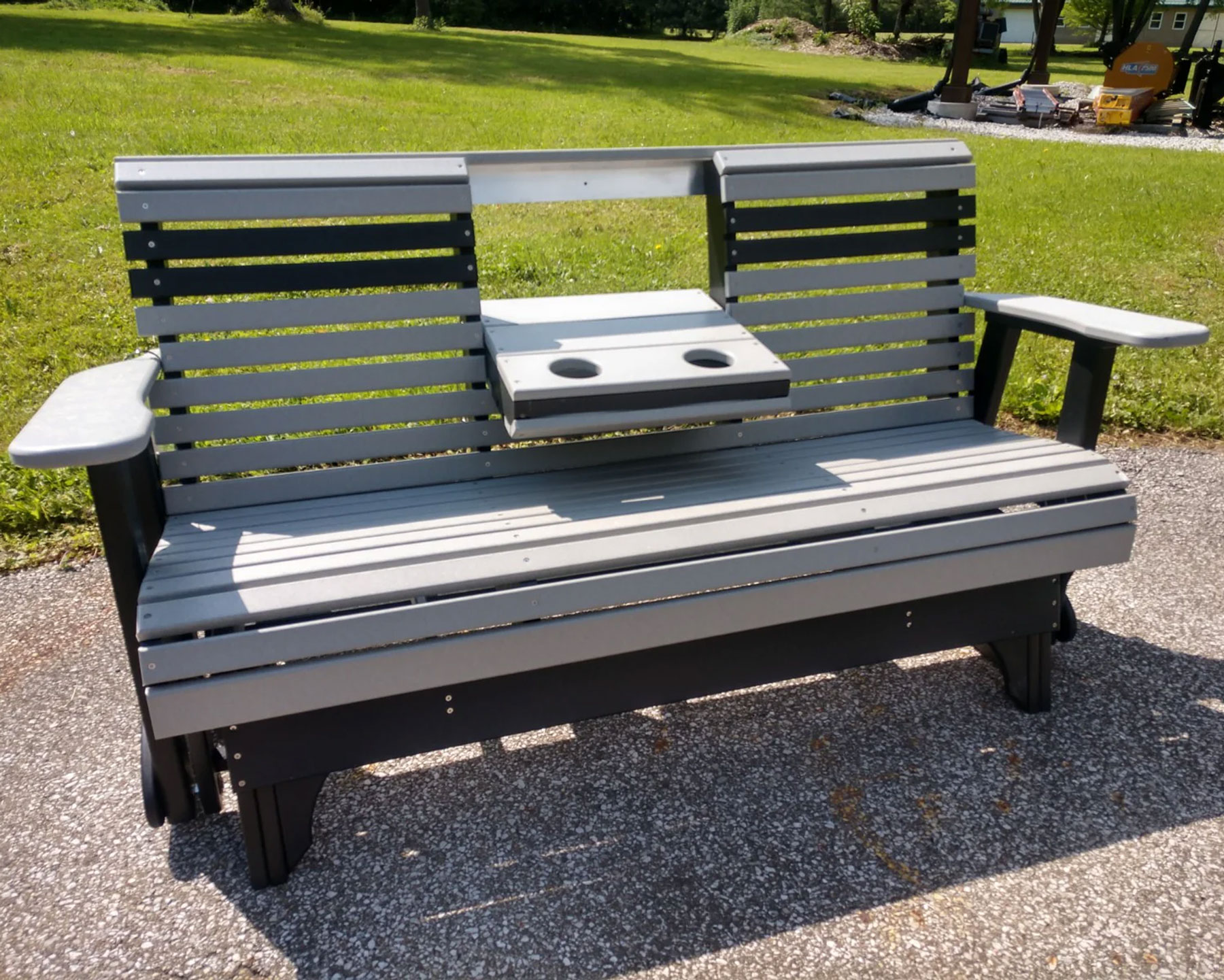 5' Plain Poly Glider in Dove Gray on Black