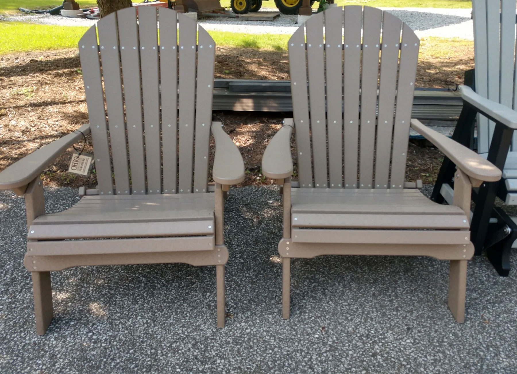 (2) Folding Adirondacks in Weatherwood