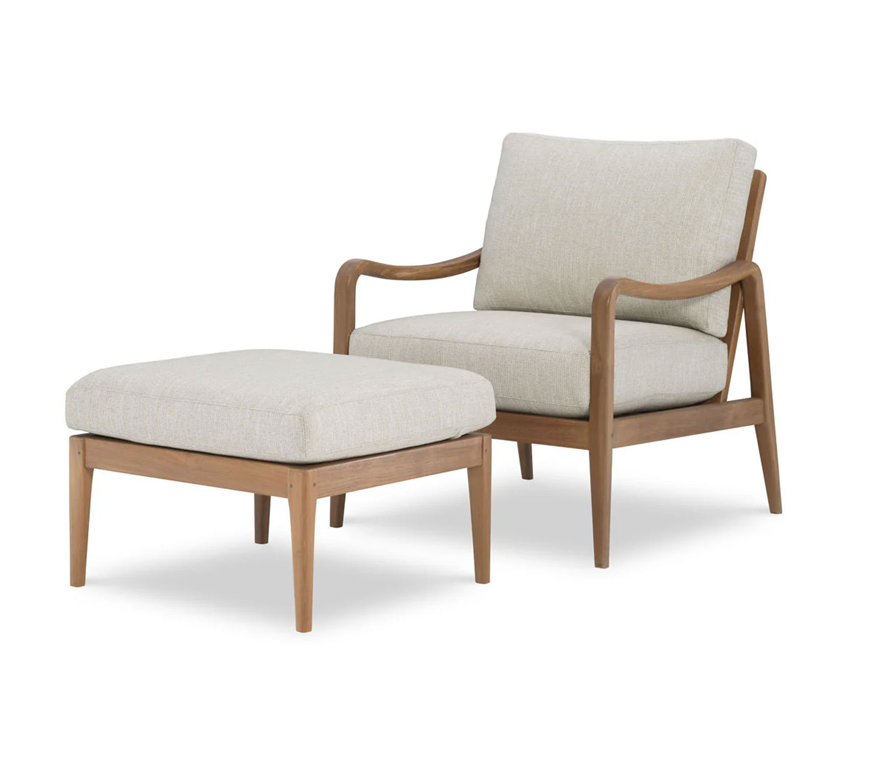 Wesley Hall 2533 Herring Chair and Ottoman in C-Rollo Mink Fabric