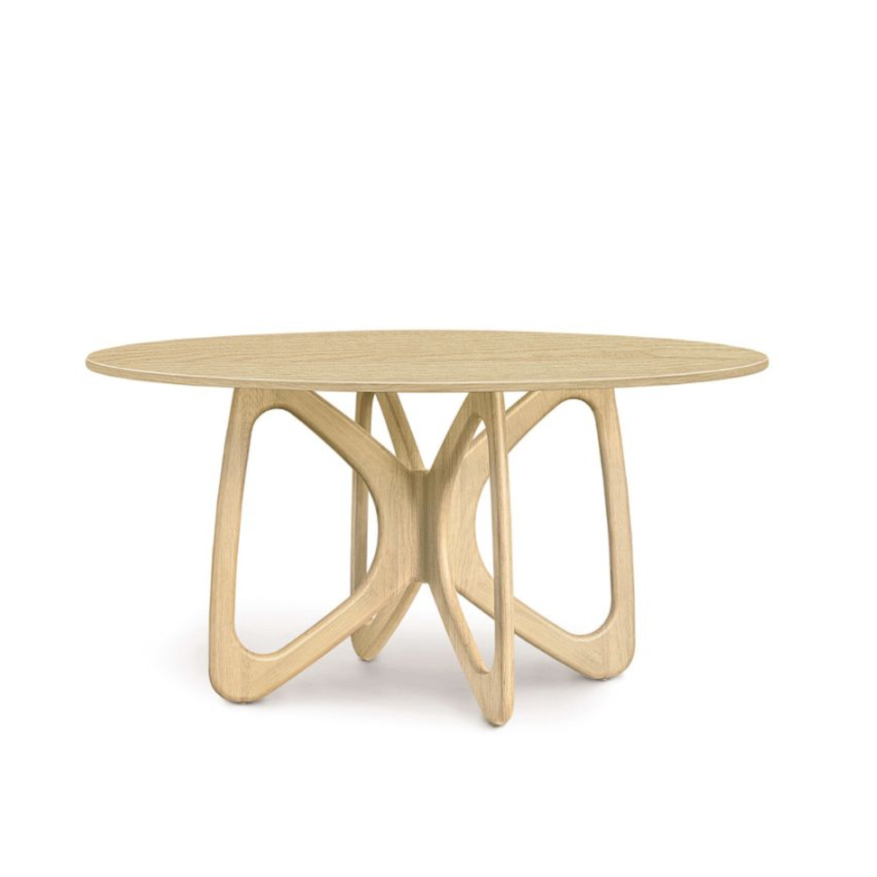 Butterfly Round Fixed Top Table in Natural Oak