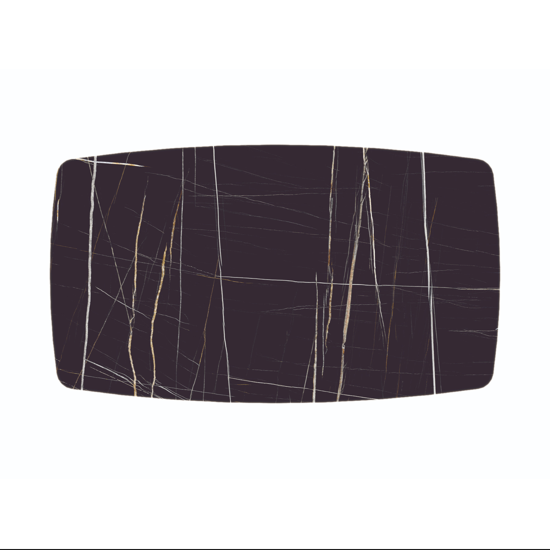 Boat Shaped Sintered Stone Table Top in Sahara Noir