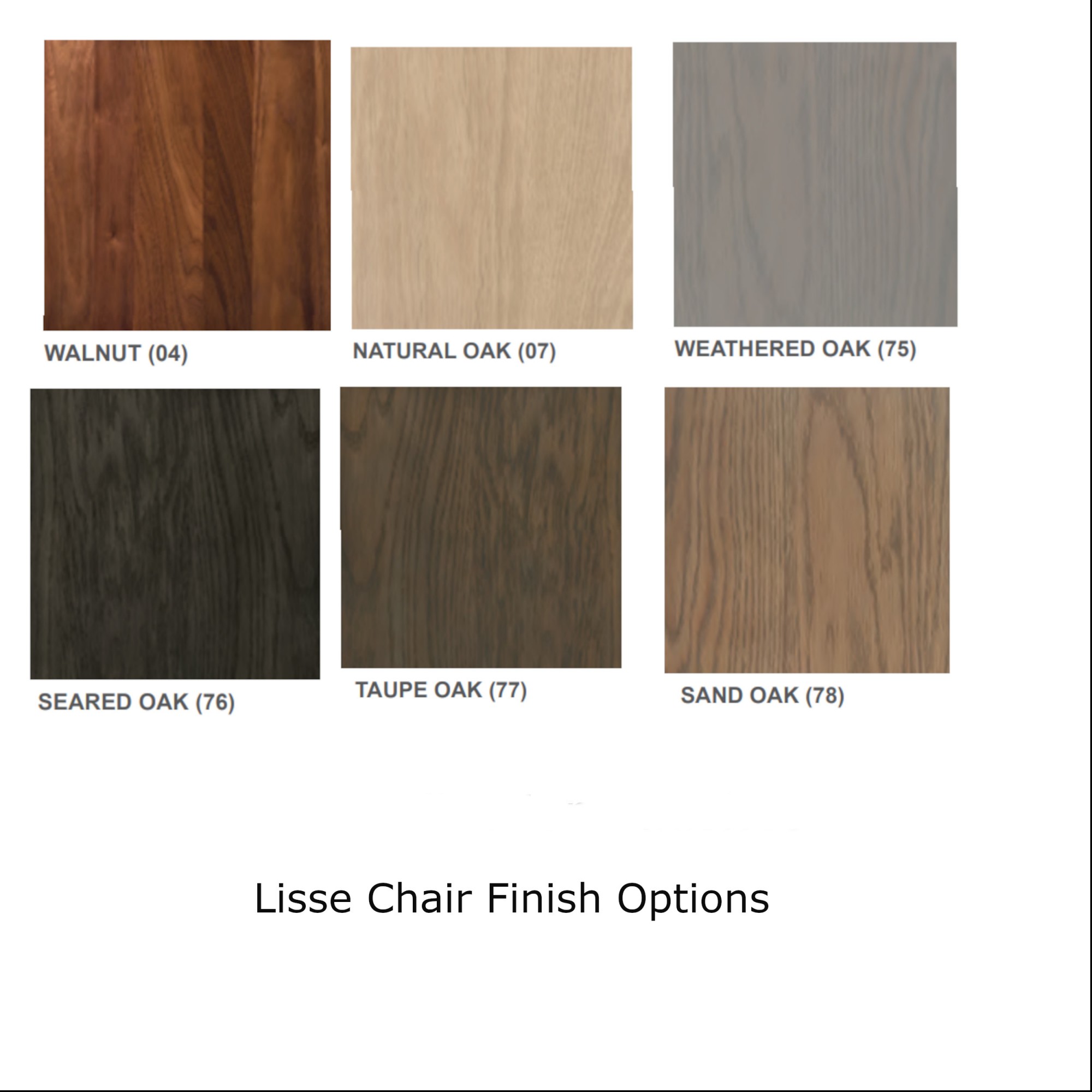 Lisse Chair Finish Options