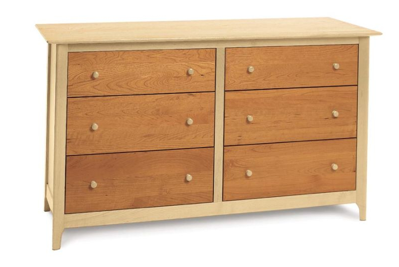 Sarah 6-Drawer Dresser in Maple/Cherry