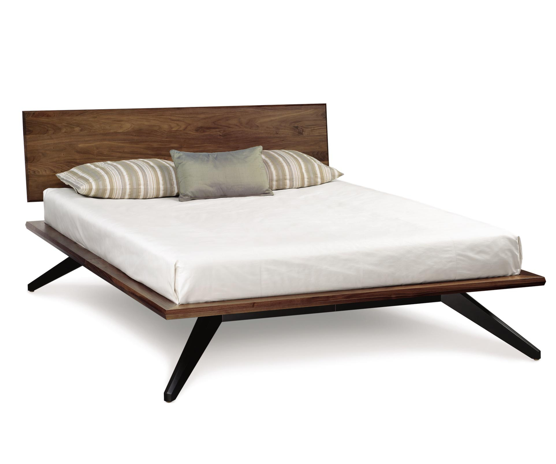 Astrid Bed with 1 Panel Headboard in Walnut on Dark Chocolate
