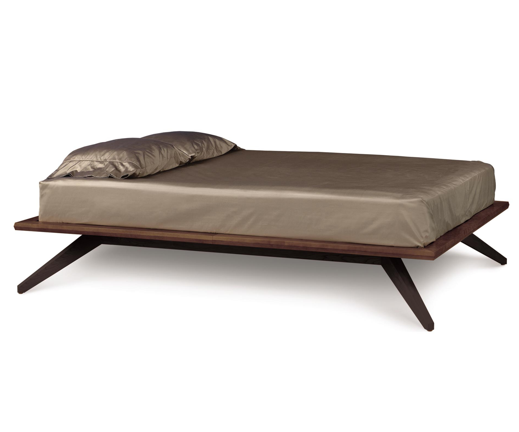 Astrid Bed- No headboard in Walnut on Dark Chocolate