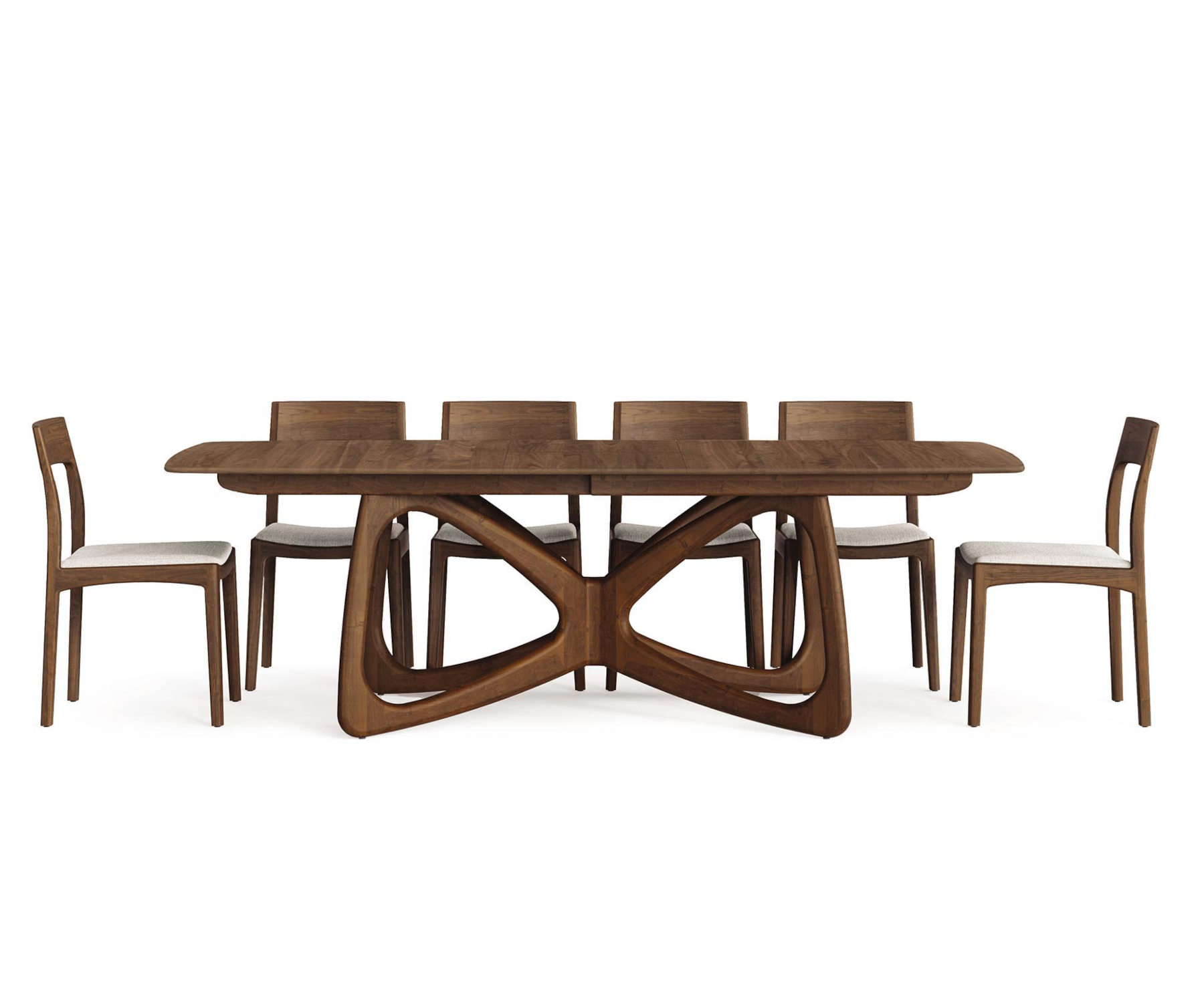 Butterfly 50" x 84" Extension Table in Walnut - Open
