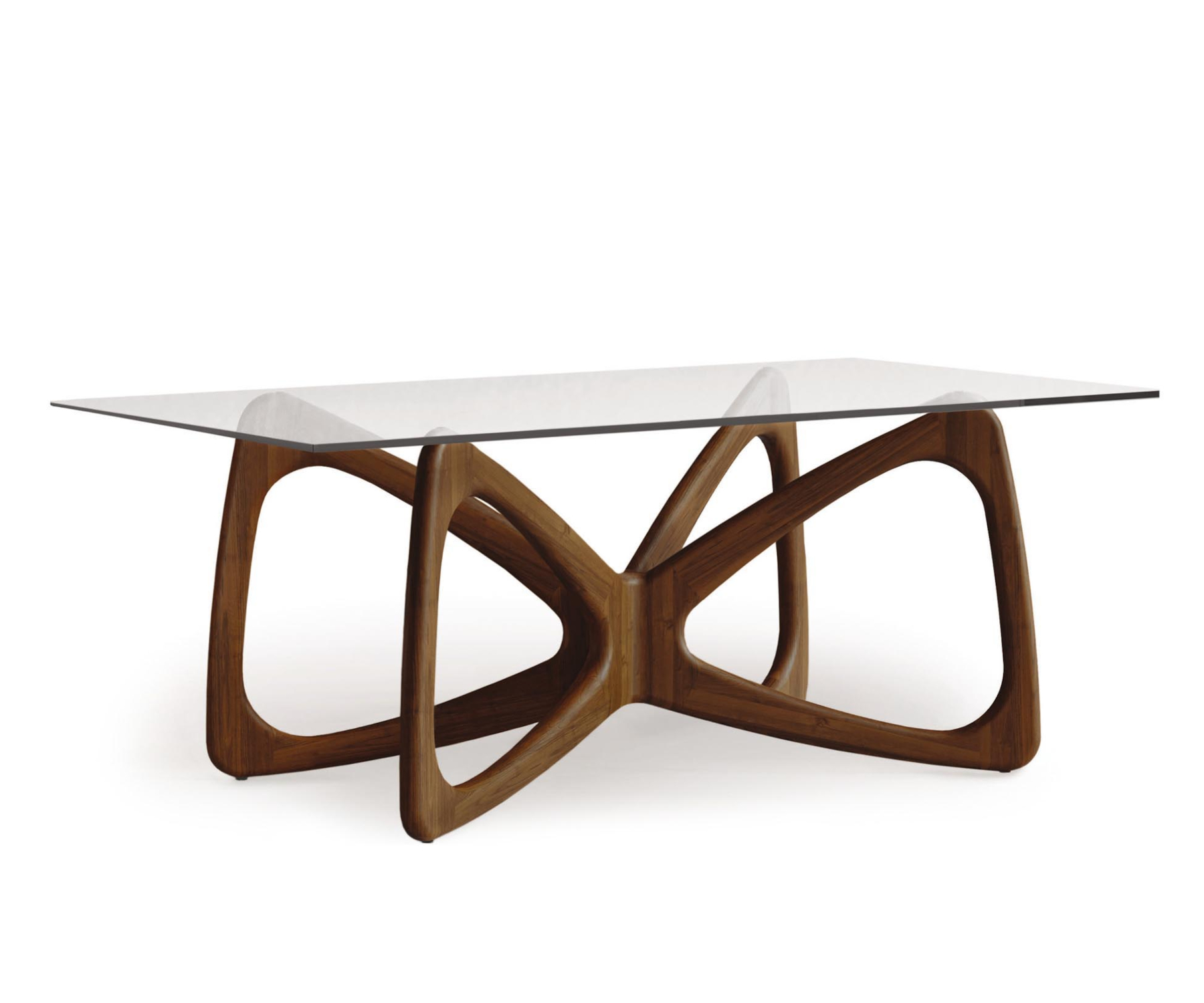 Copeland 42" x 72" Glass Top Table in Walnut
