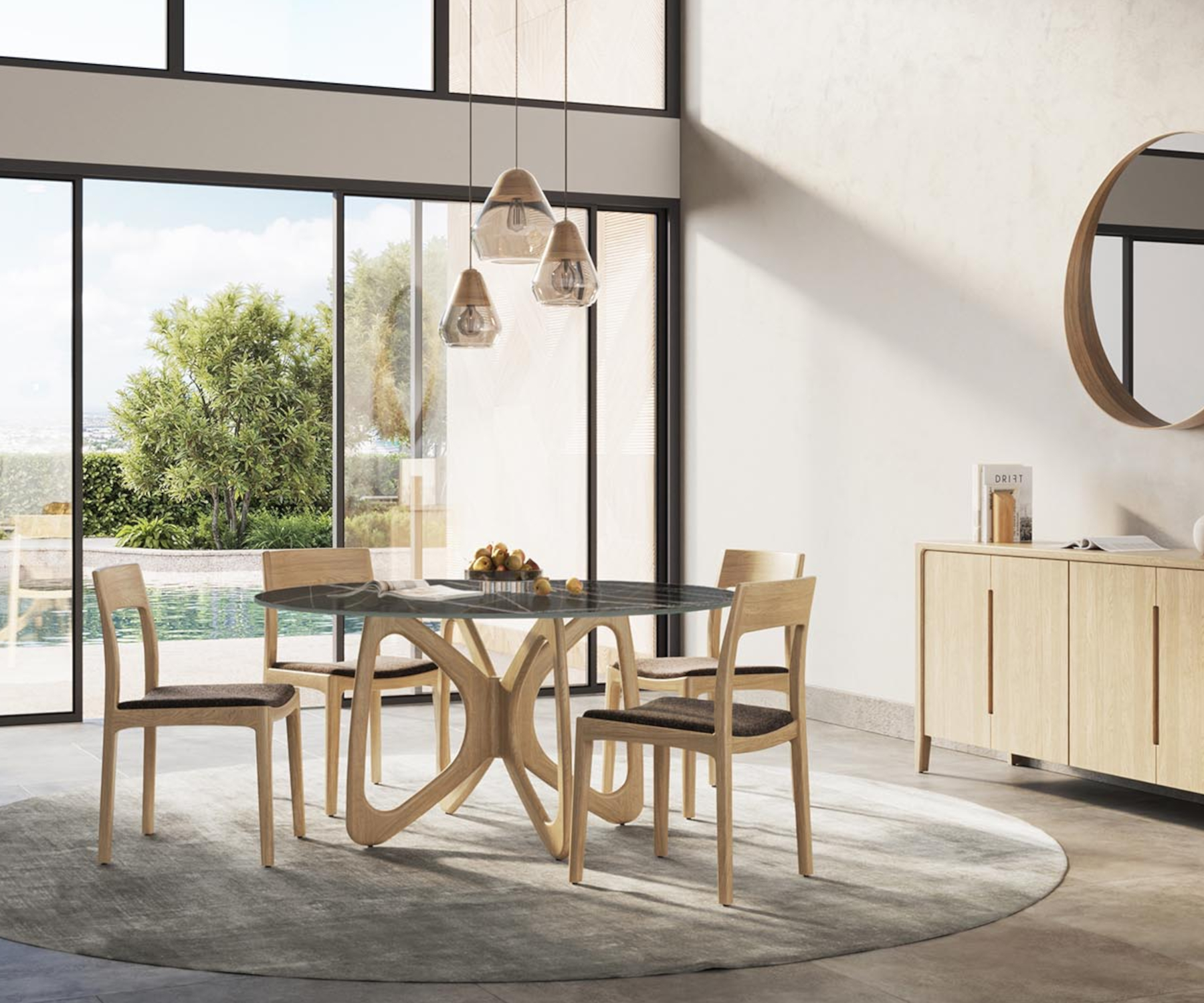 Copeland Butterfly Sinter Stone Table in Oak