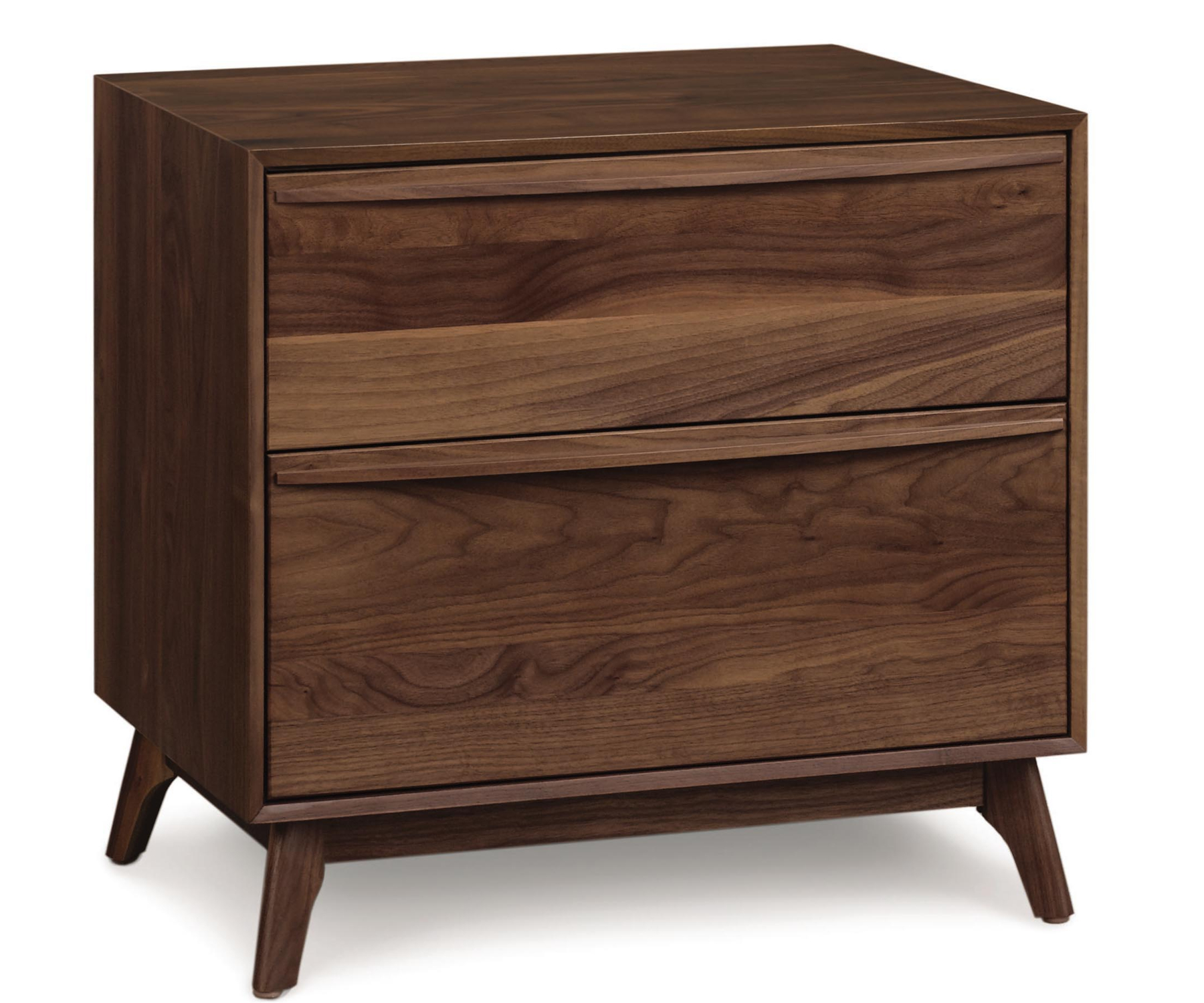 Catalina 2-Drawer Nightstand in Walnut
