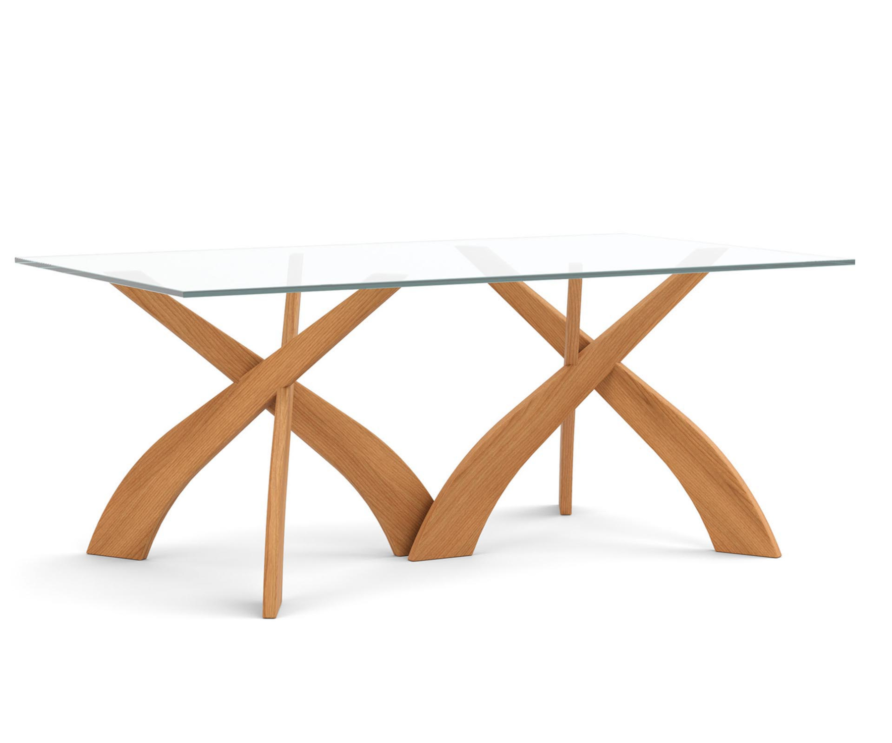 Entwine 42" x 72" Glass Top Table in Cherry