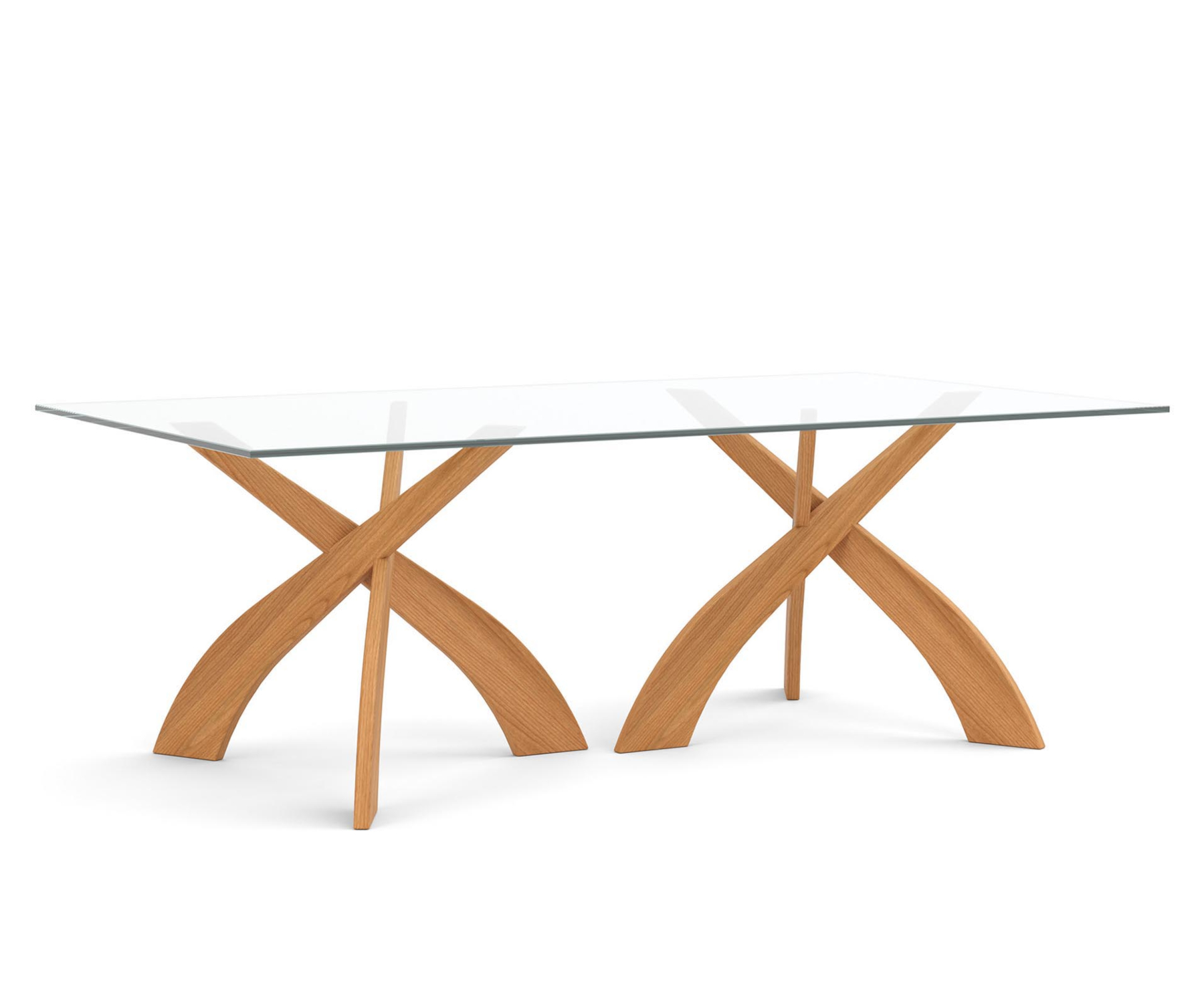 Entwine 48" x 84" Glass Top Table in Cherry
