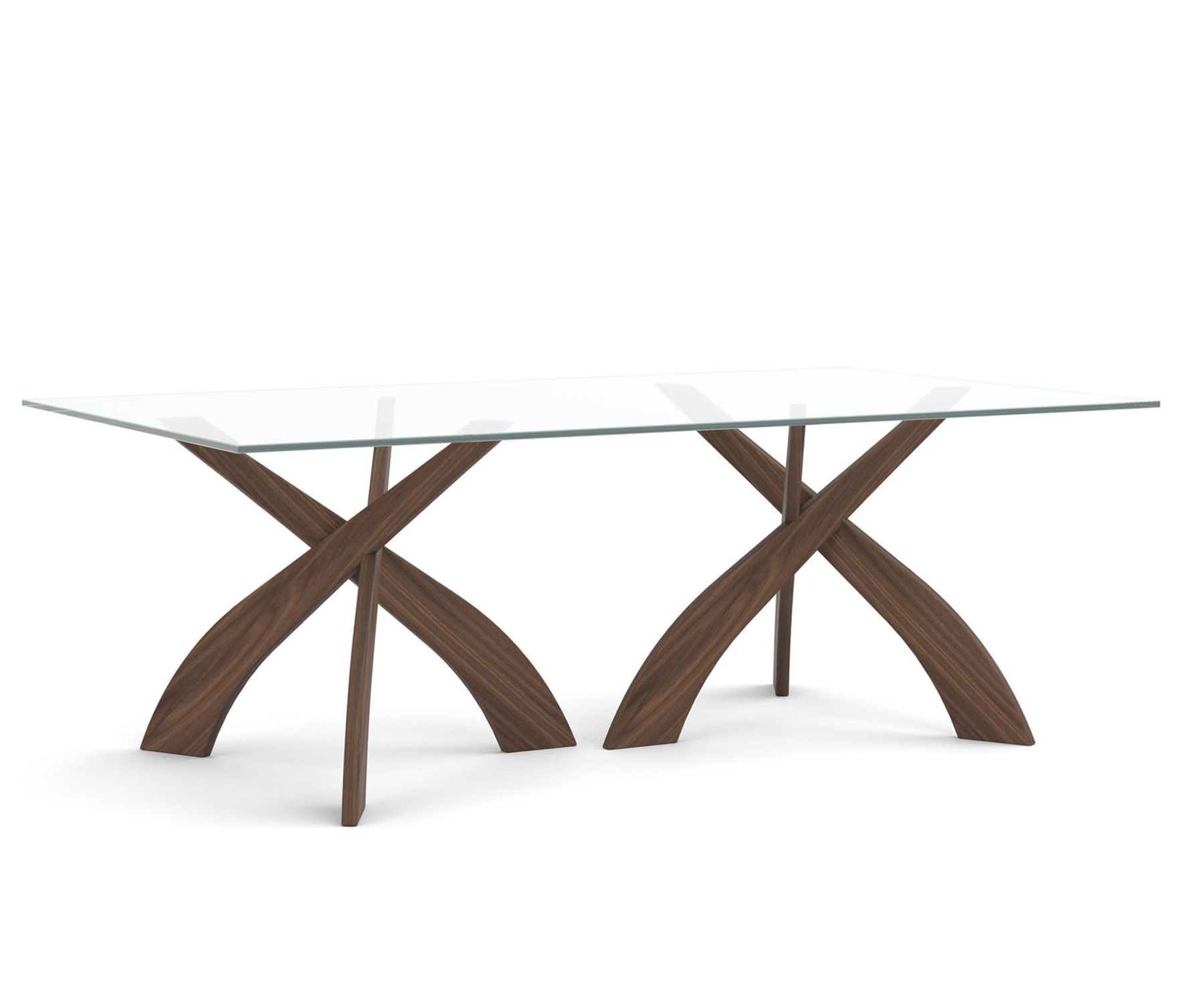 Entwine 48" x 84" Glass Top Table in Walnut