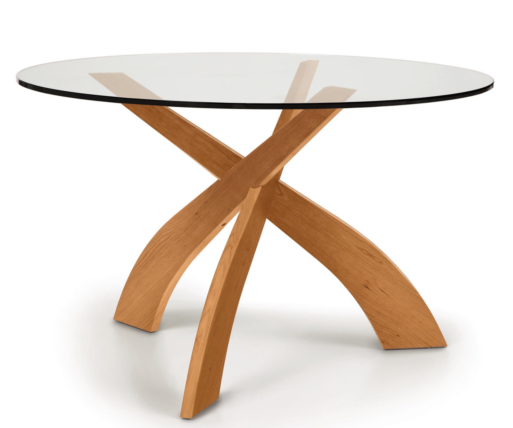 Entwine 48" Glass Top Table in Cherry