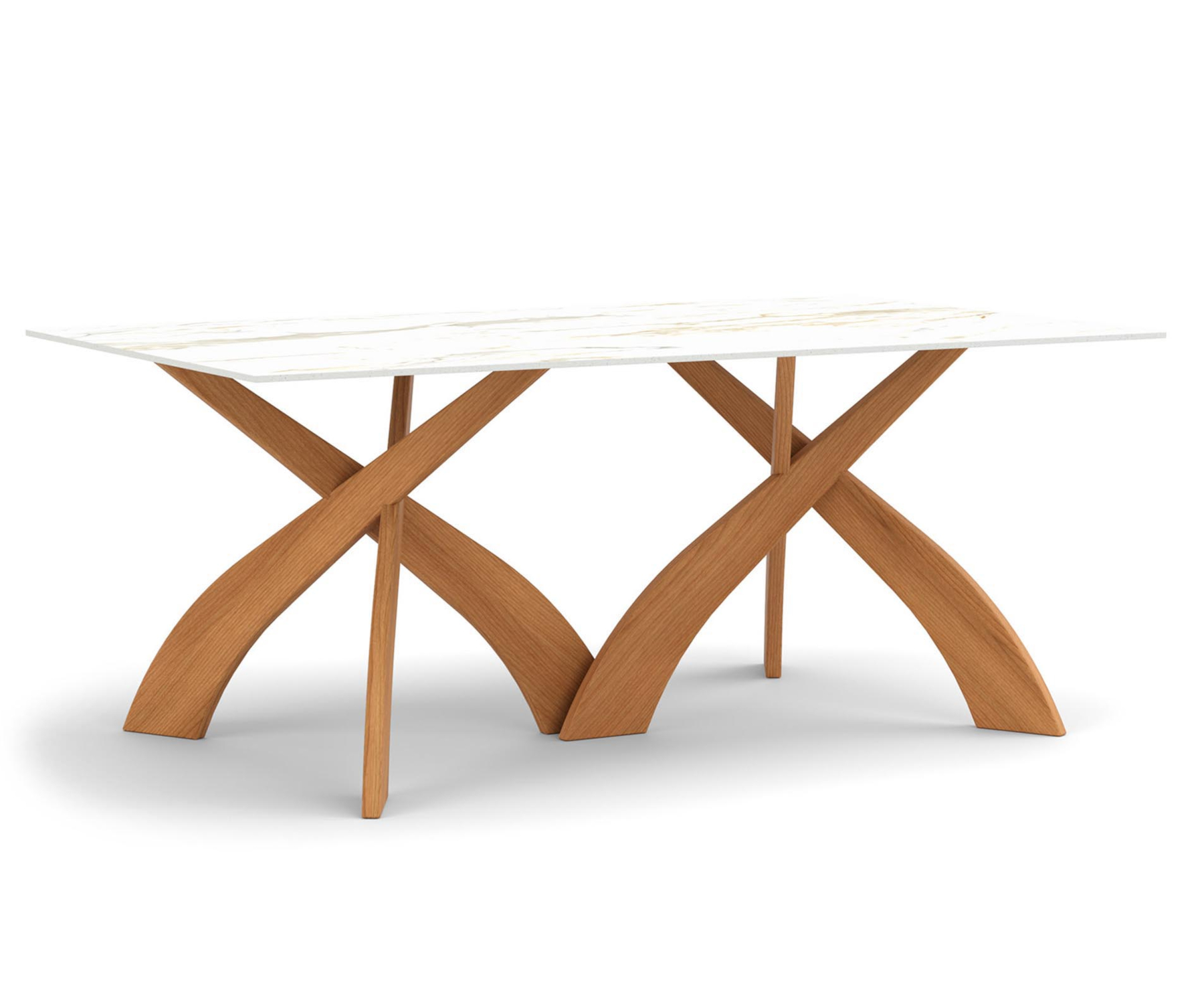Entwine 42" x 72" Cherry Table with Macchia Vecchia Sintered Stone Top