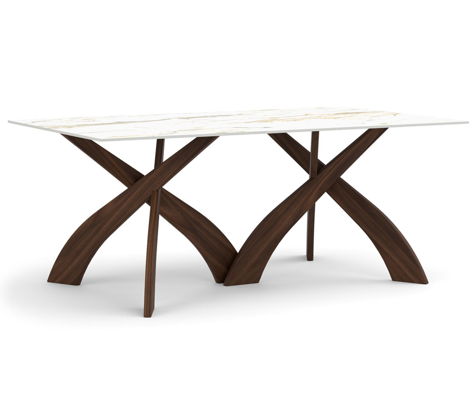 Entwine 42" x 72" Walnut Table with Macchia Vecchia Sintered Stone Top