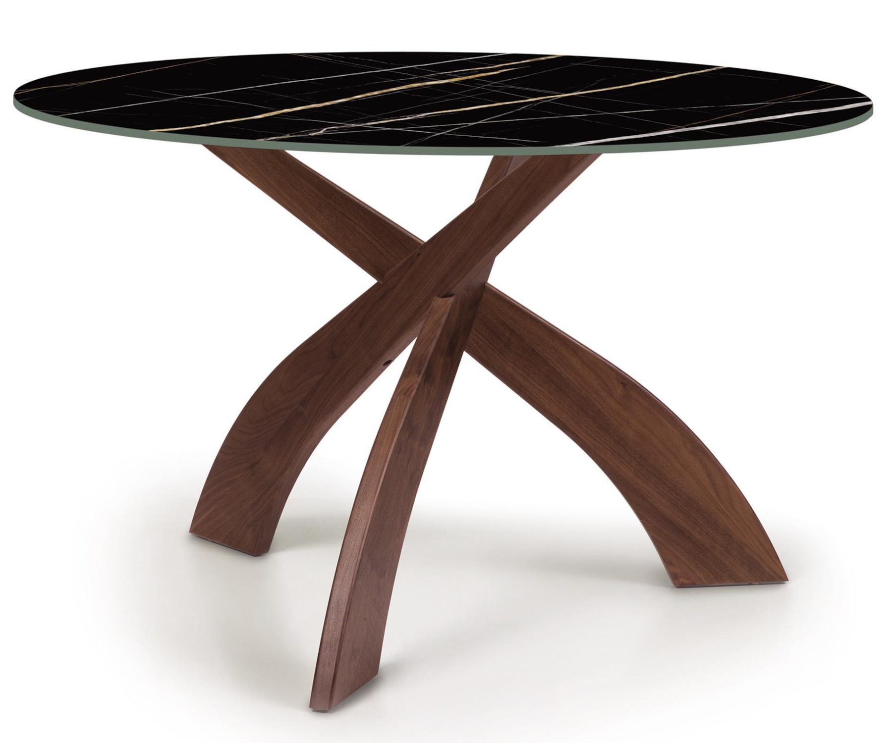 Entwine 48" Walnut Table with Sahara Noir Sintered Stone Top