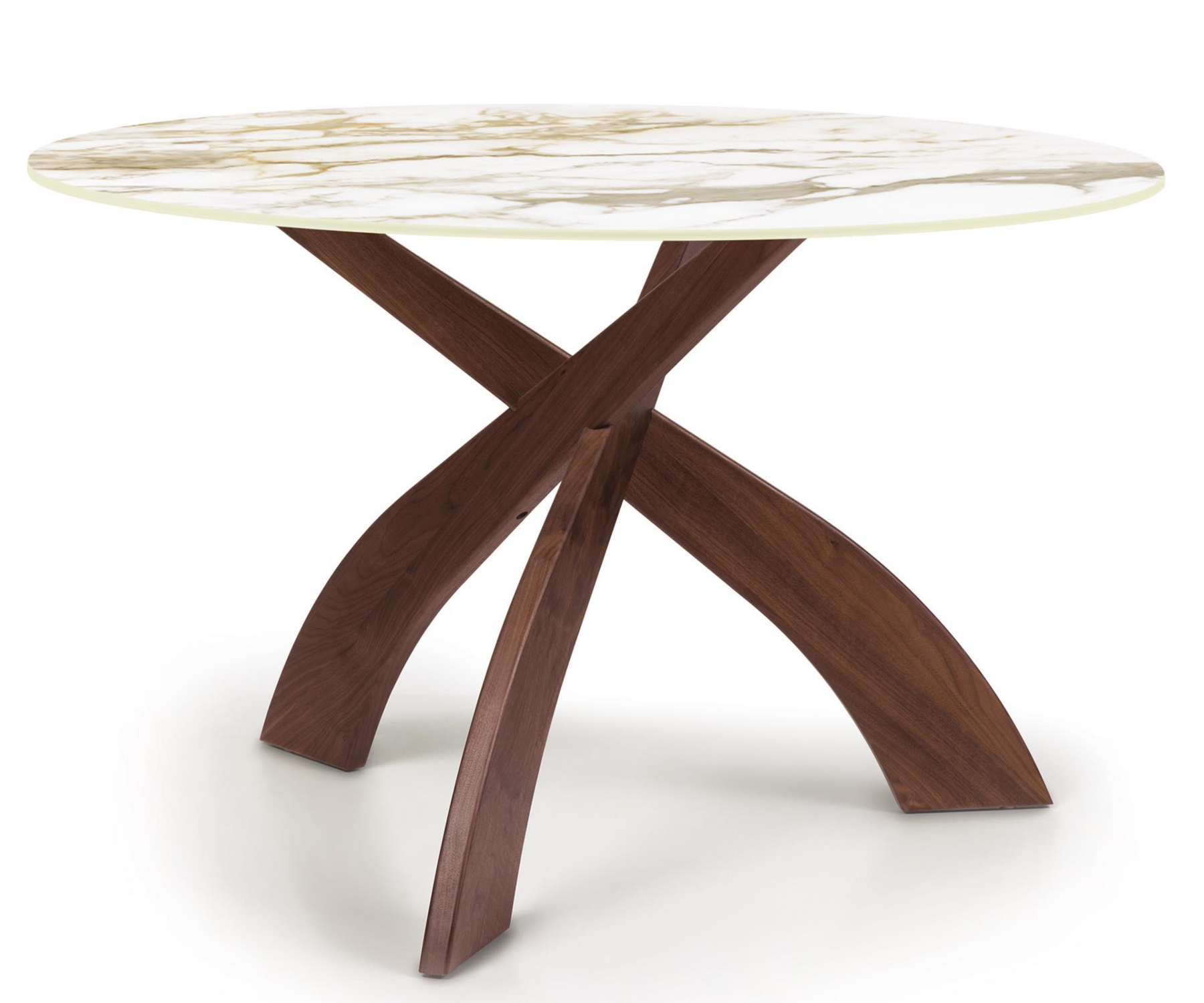 Entwine 48" Walnut Table with Macchia Vecchia Sintered Stone Top