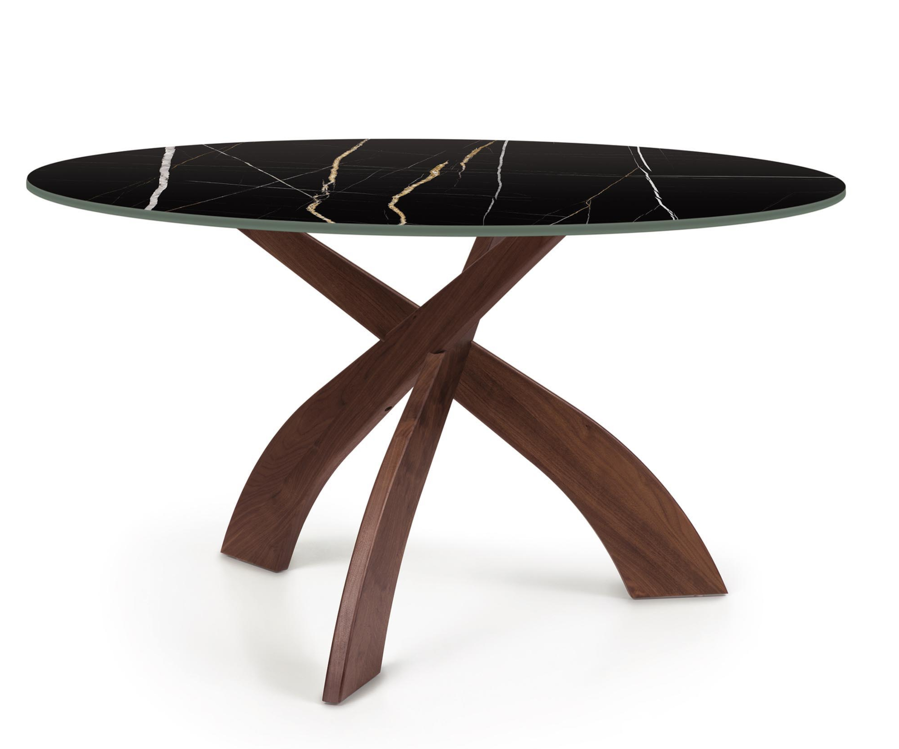 Entwine 54" Walnut Table with Sahara Noir Sintered Stone Top