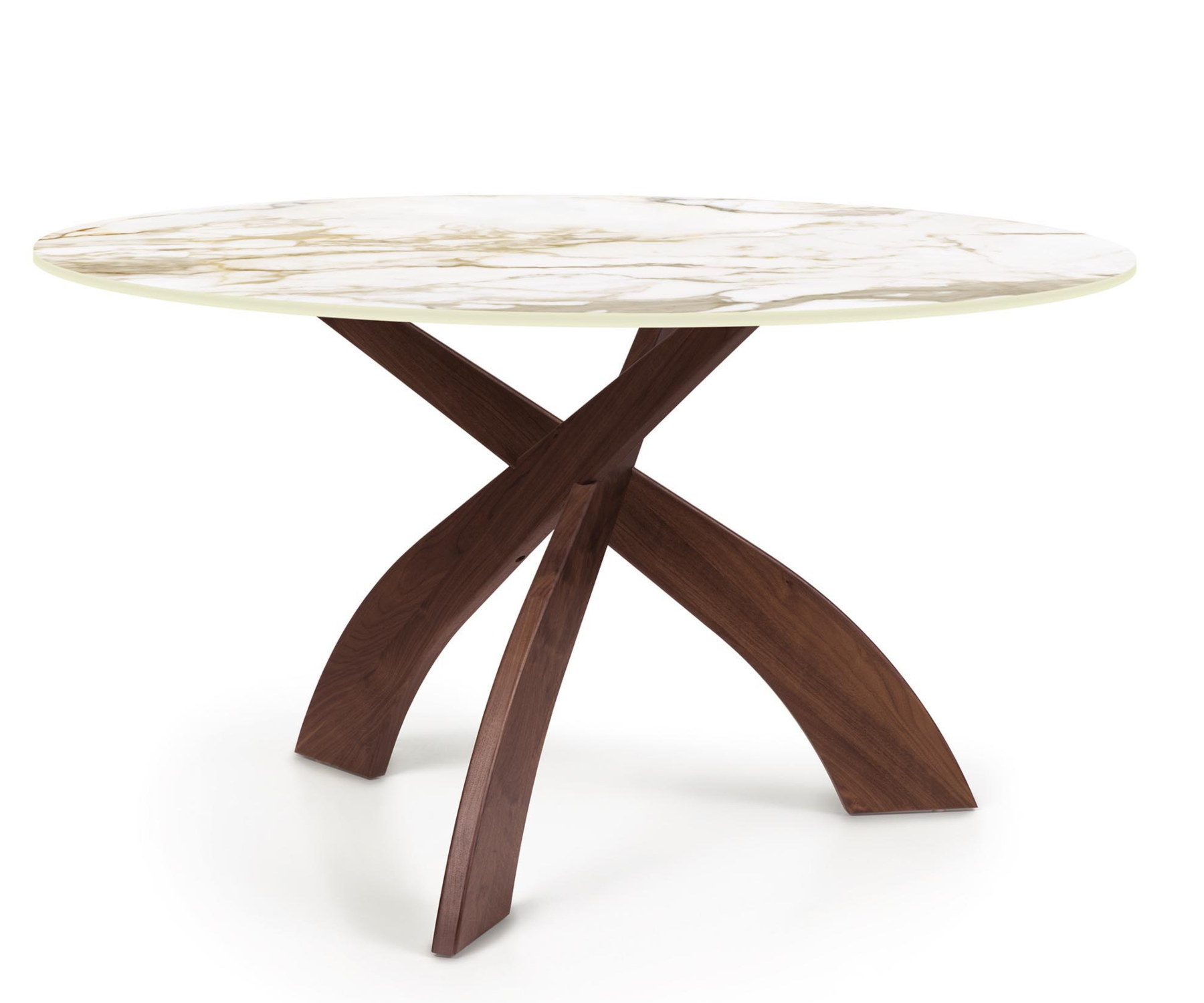 Entwine 54" Walnut Table with Macchia Vecchia Sintered Stone Top