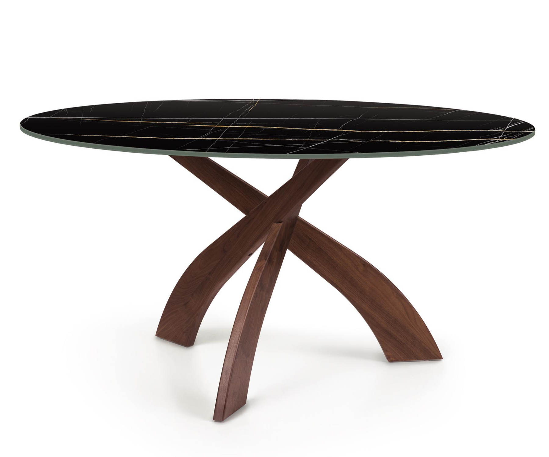 Entwine 60" Walnut Table with Sahara Noir Sintered Stone Top