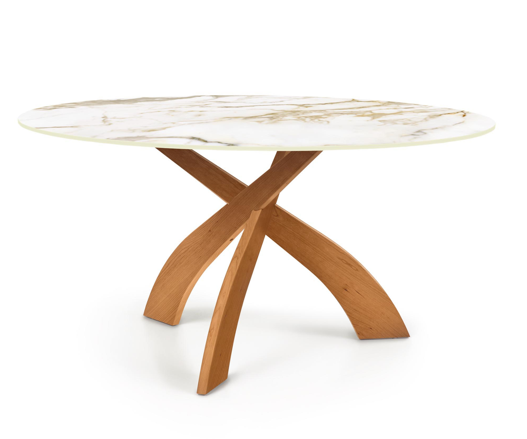 Entwine 60" Cherry Table with Macchia Vecchia Sintered Stone Top
