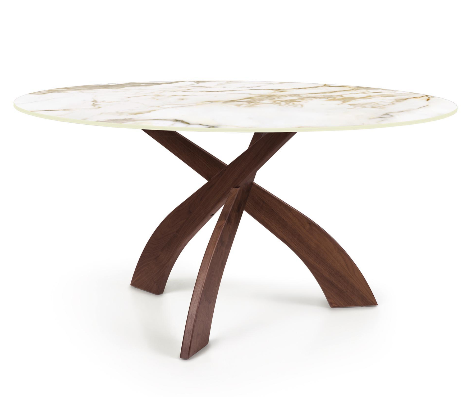 Entwine 60" Walnut Table with Macchia Vecchia Sintered Stone Top