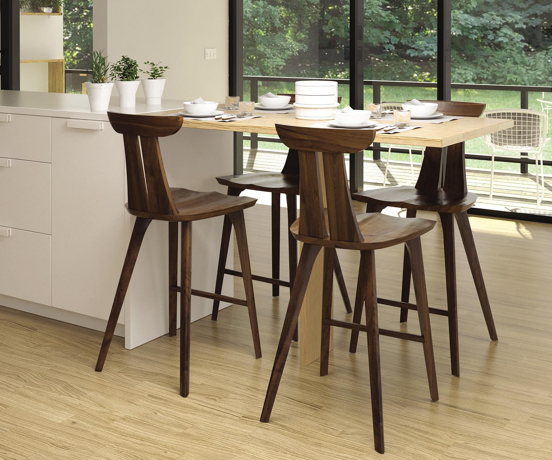Estelle Counter Chairs in Walnut