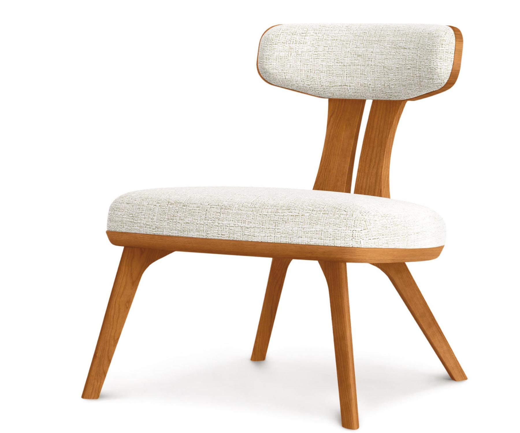 Estelle Lounge Chair in Cherry with Natural Fabric