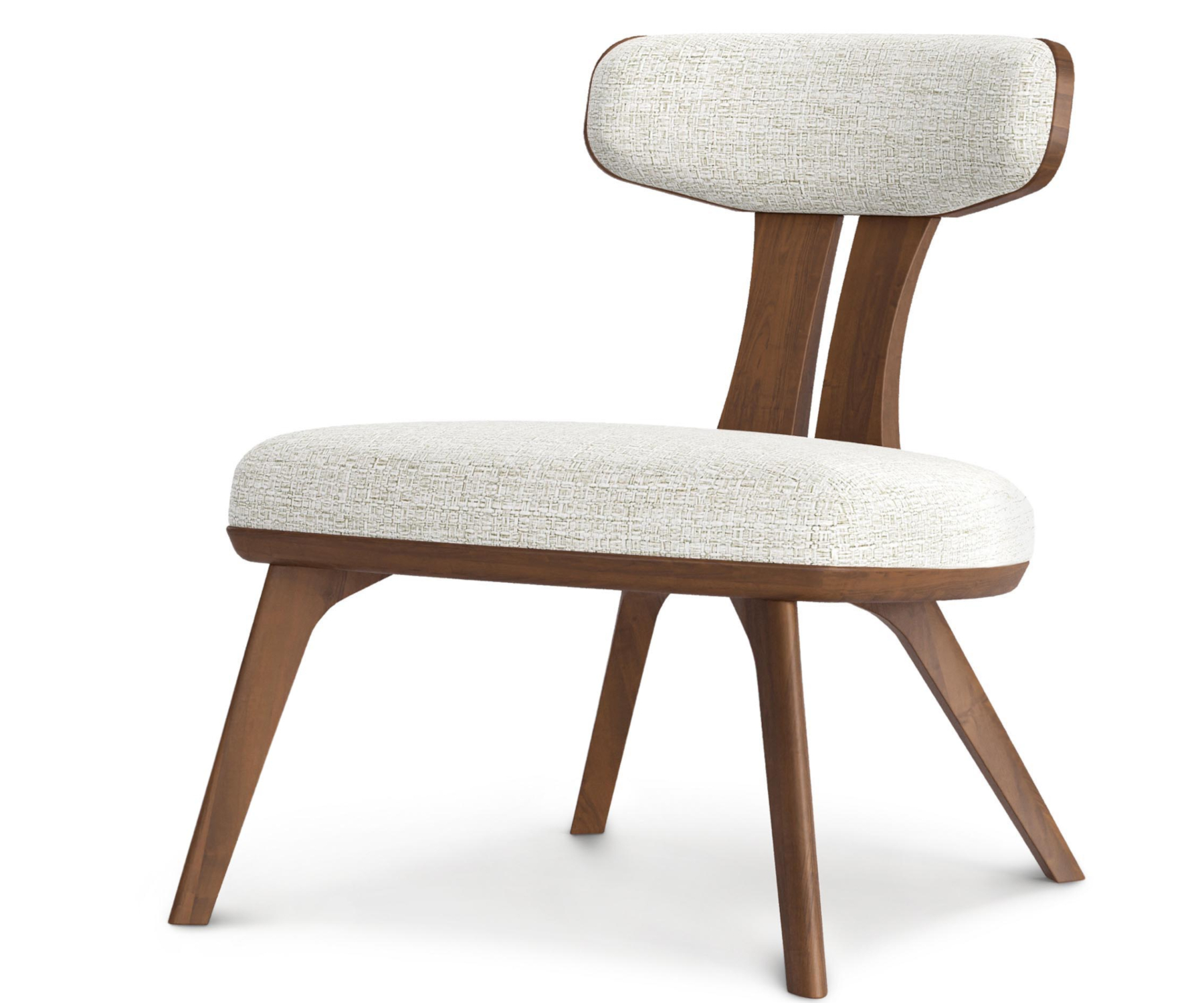 Estelle Lounge Chair in Walnut with Natural Fabric