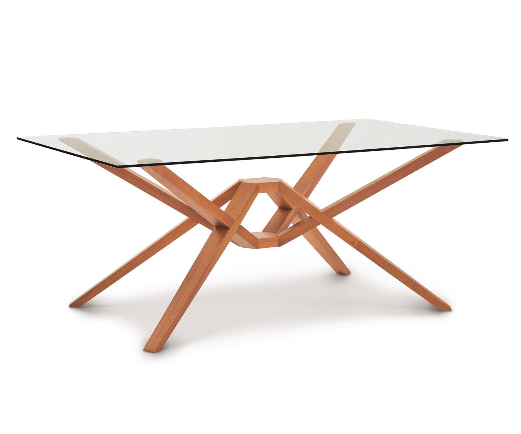 Exeter 42" x 72" Glass Top Table in Cherry