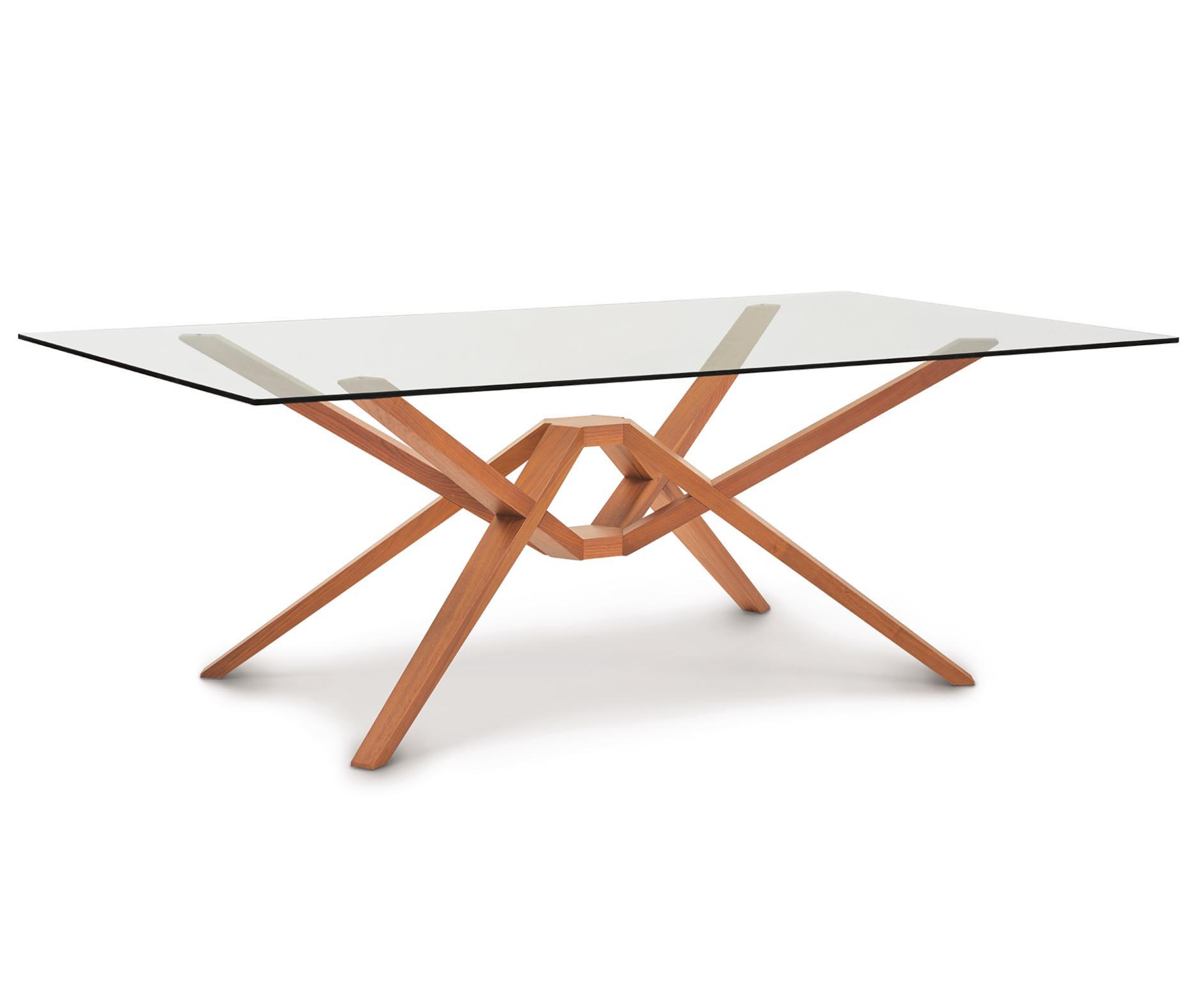 Exeter 48" x 84" Cherry Table with Glass Top