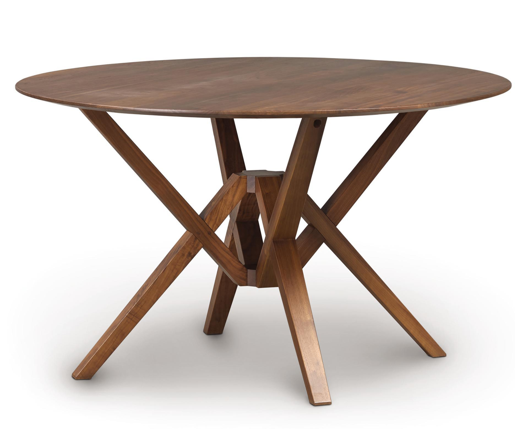 Exeter 48" Round Fixed Top Table in Walnut
