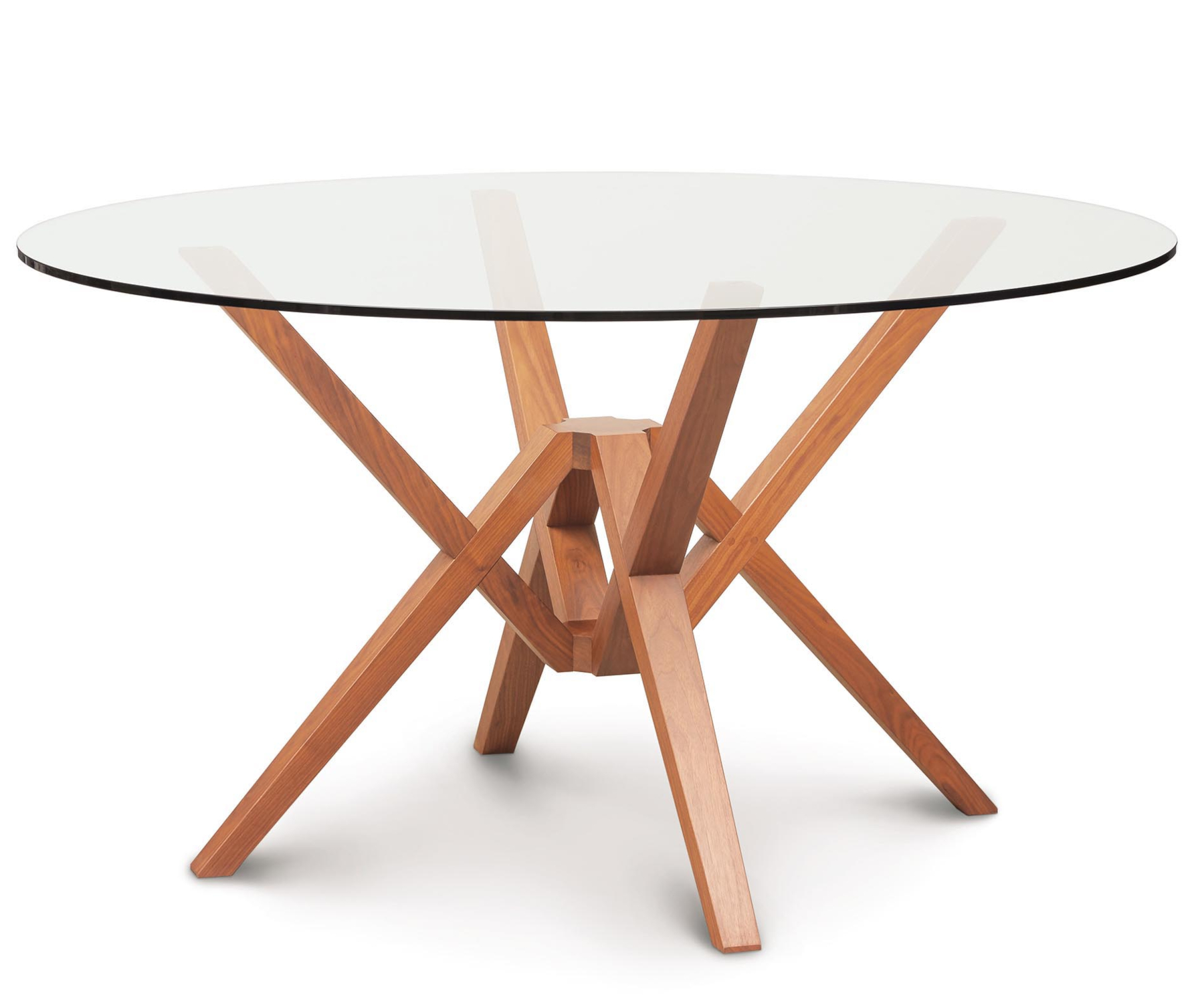 Exeter 54" Round Cherry Table with Glass Top