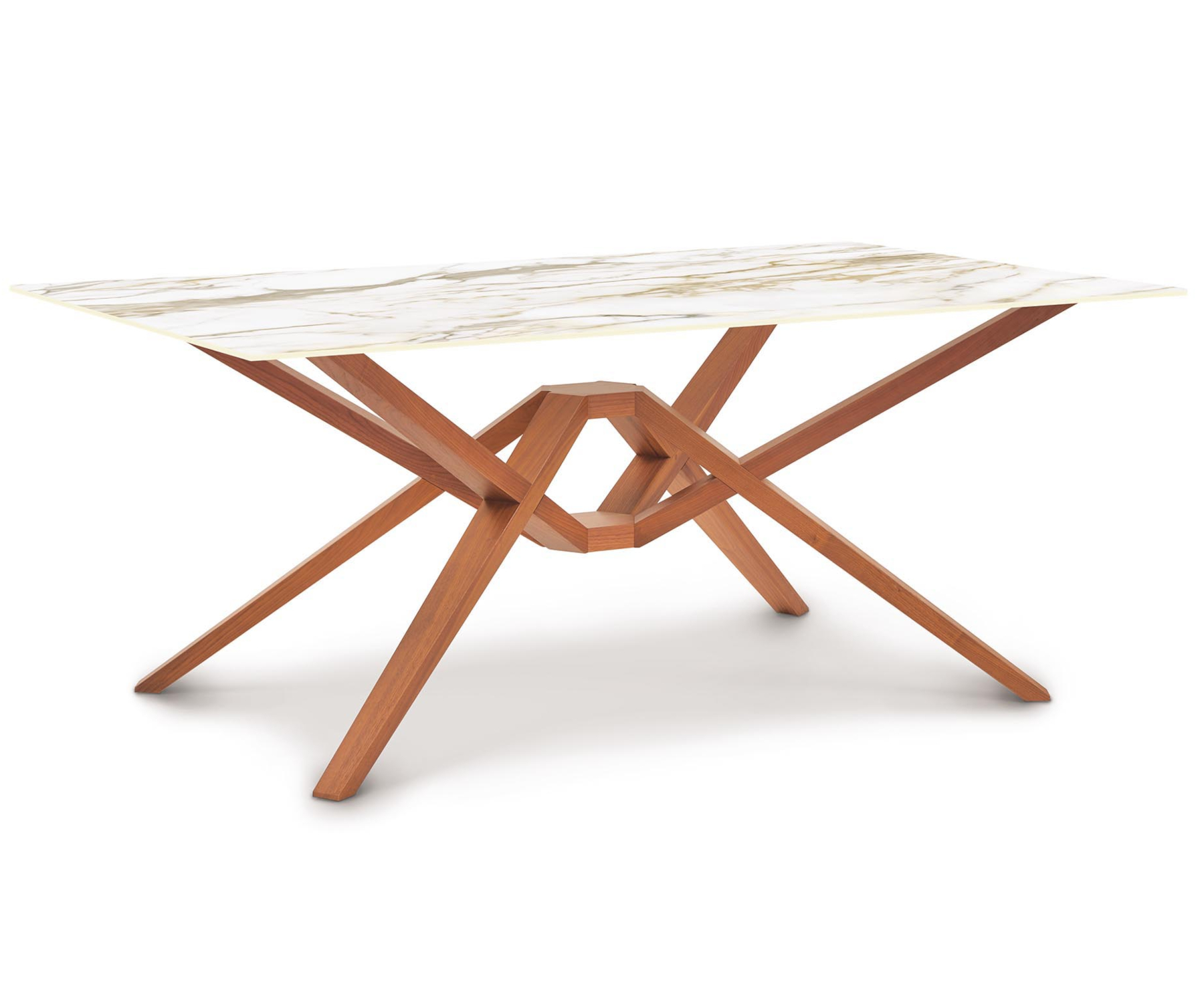 Exeter 42" x 72" Cherry Table with Macchia Vecchia Sintered Stone Top