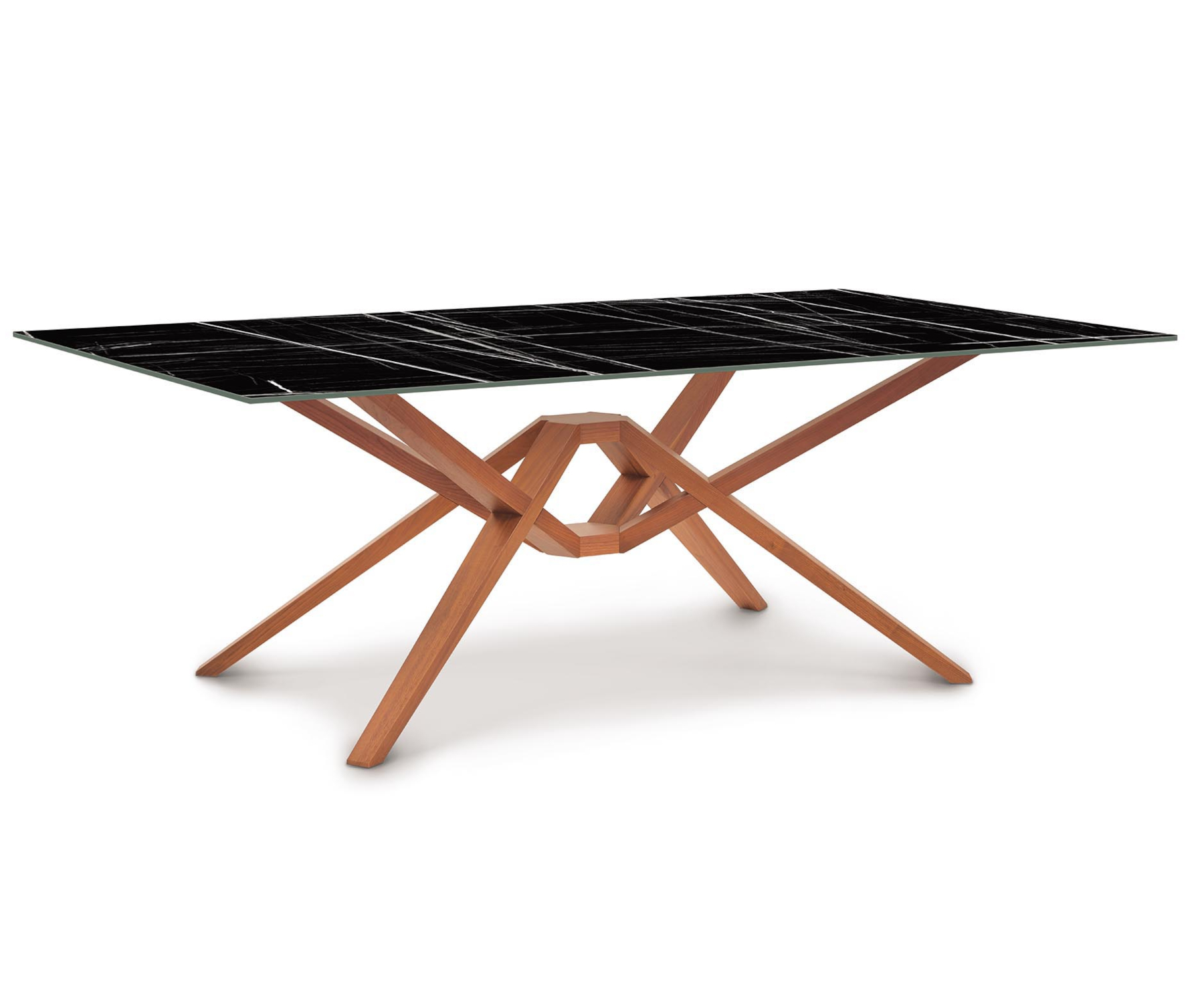 Exeter 48" x 84" Cherry Table with Sahara Noir Sintered Stone Top