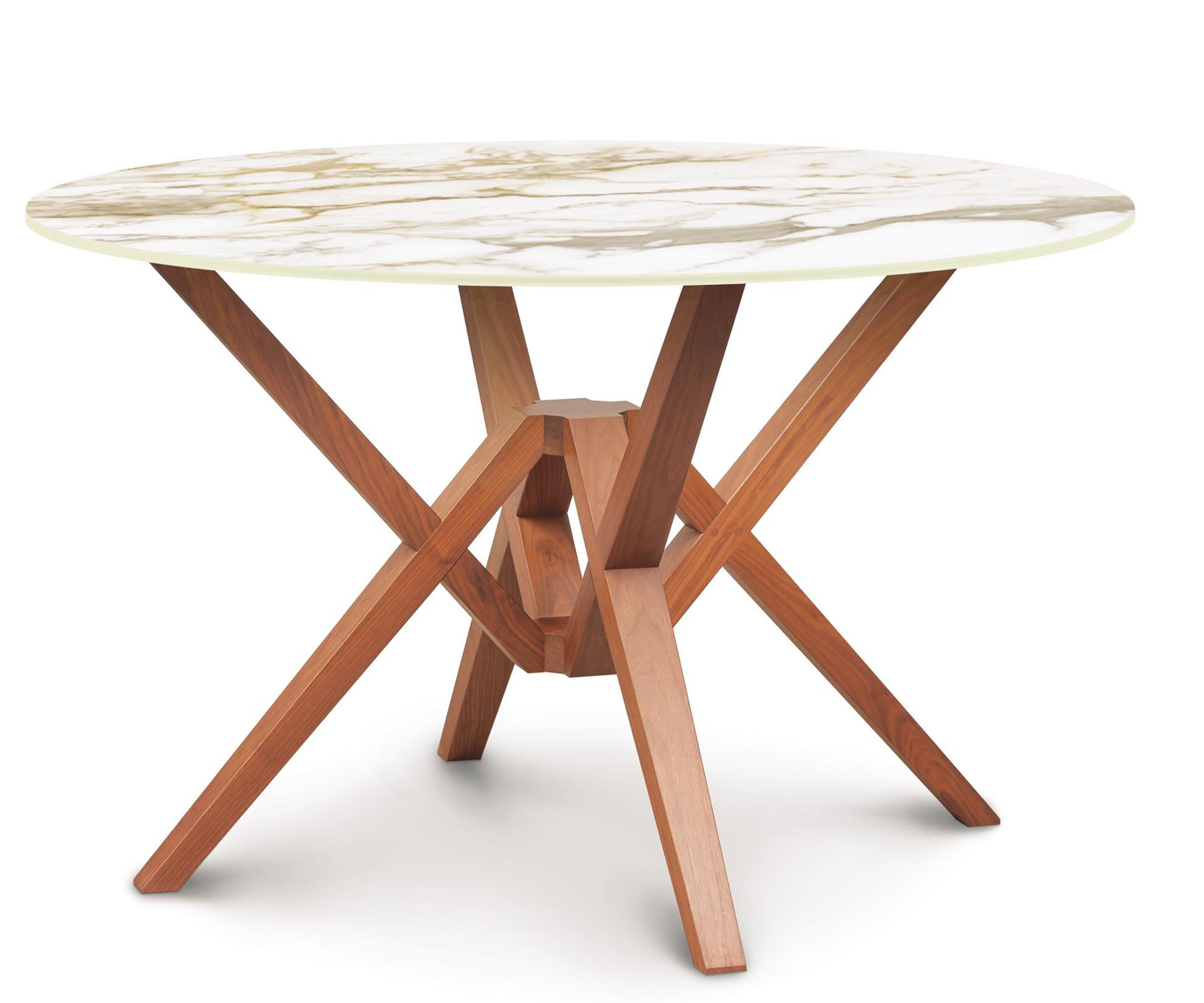 Exeter 48" Round Cherry Table with Macchia Vecchia Sintered Stone Top