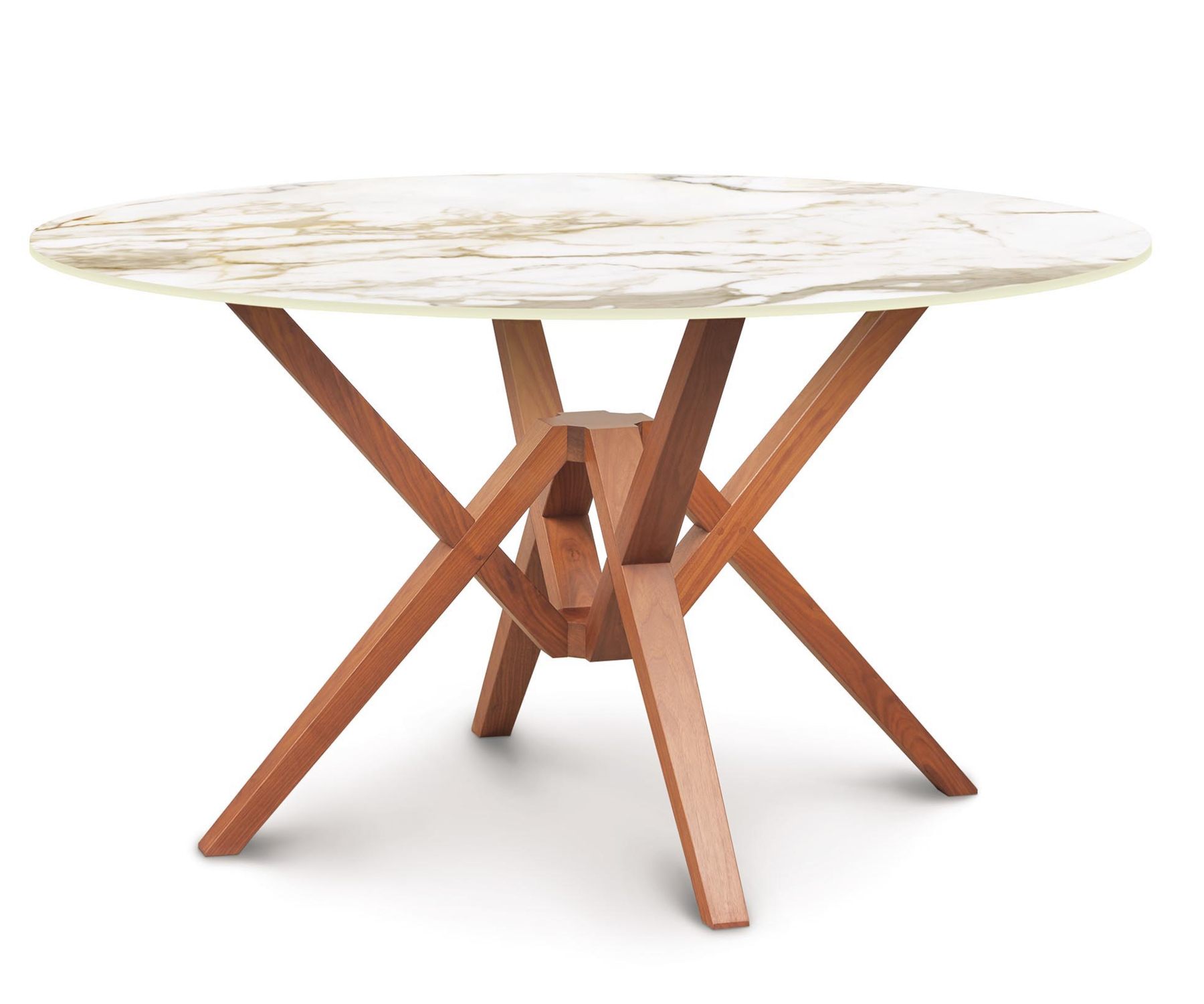 Exeter 54" Round Cherry Table with Macchia Vecchia Sintered Stone Top